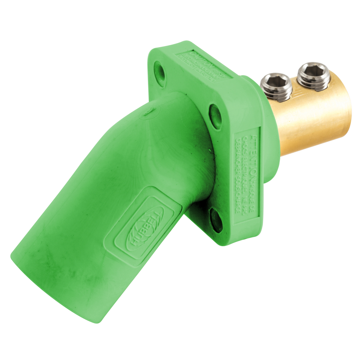 Product image for HUB HBLMRAGN RECEPTACLE 300A 400A SP PANEL MOUNT ANGLE MALE GREEN 4- 4/0 600VAC 250VDC