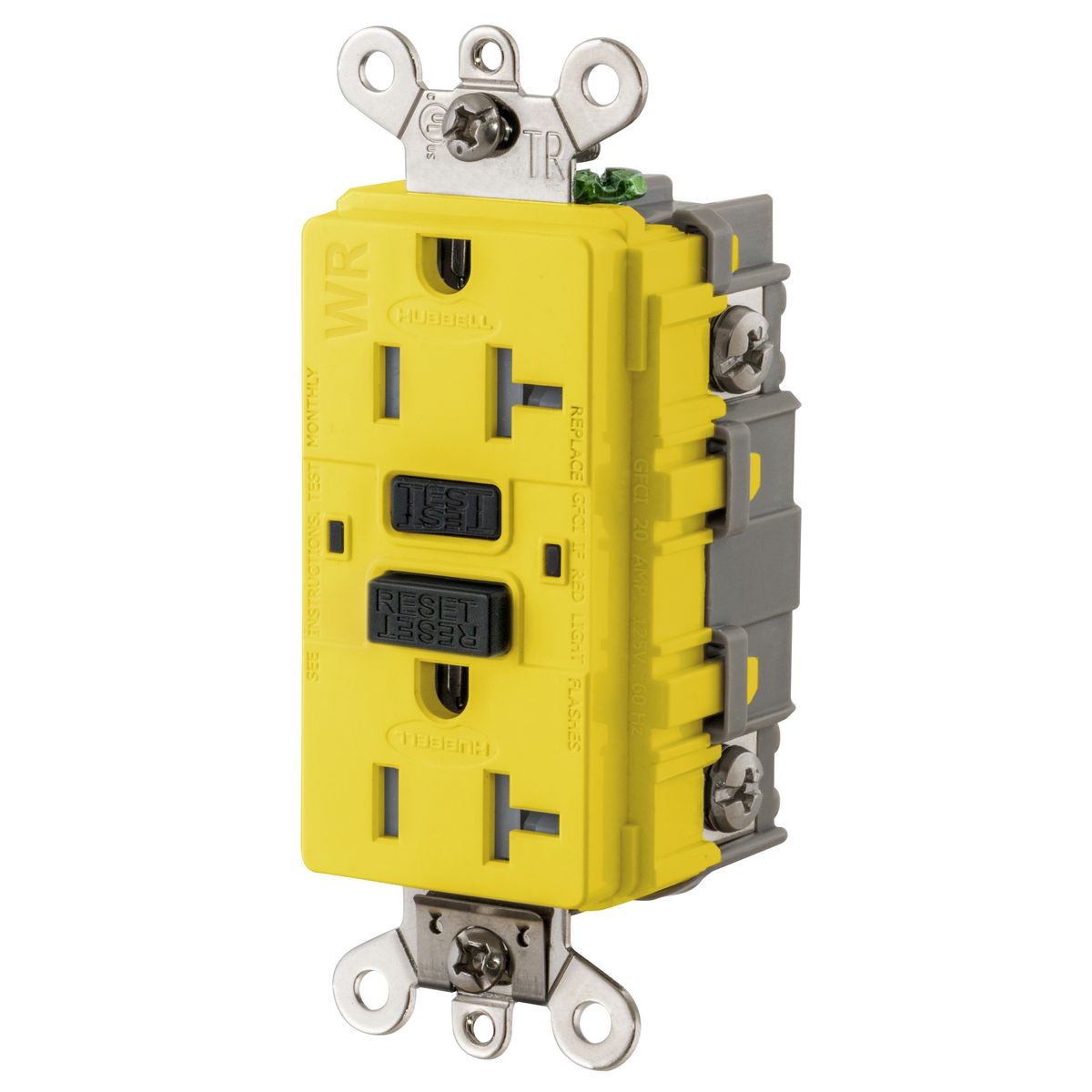 Product image for 20A INDUSTRIAL TRWR GFR YELLOW (MS90)