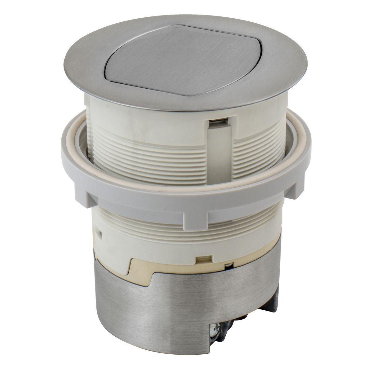 Product image for 20A Kitchen Counter Receptacle, Flush Mount, Aluminum