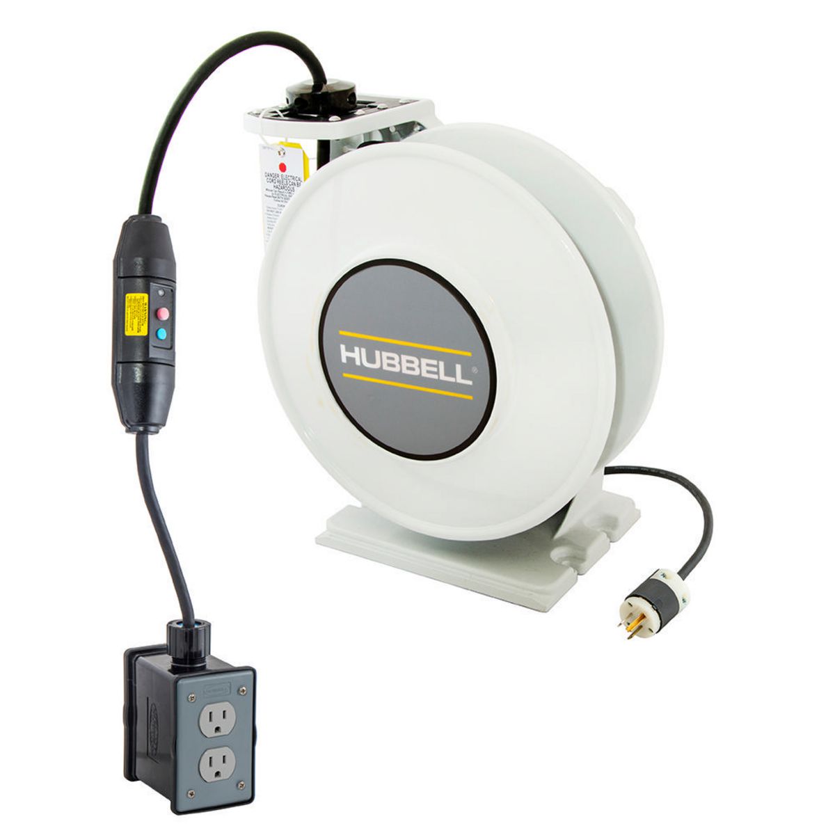 Product image for REEL, W/GF & (2) DPLX, BK, 45', 14/3, WH