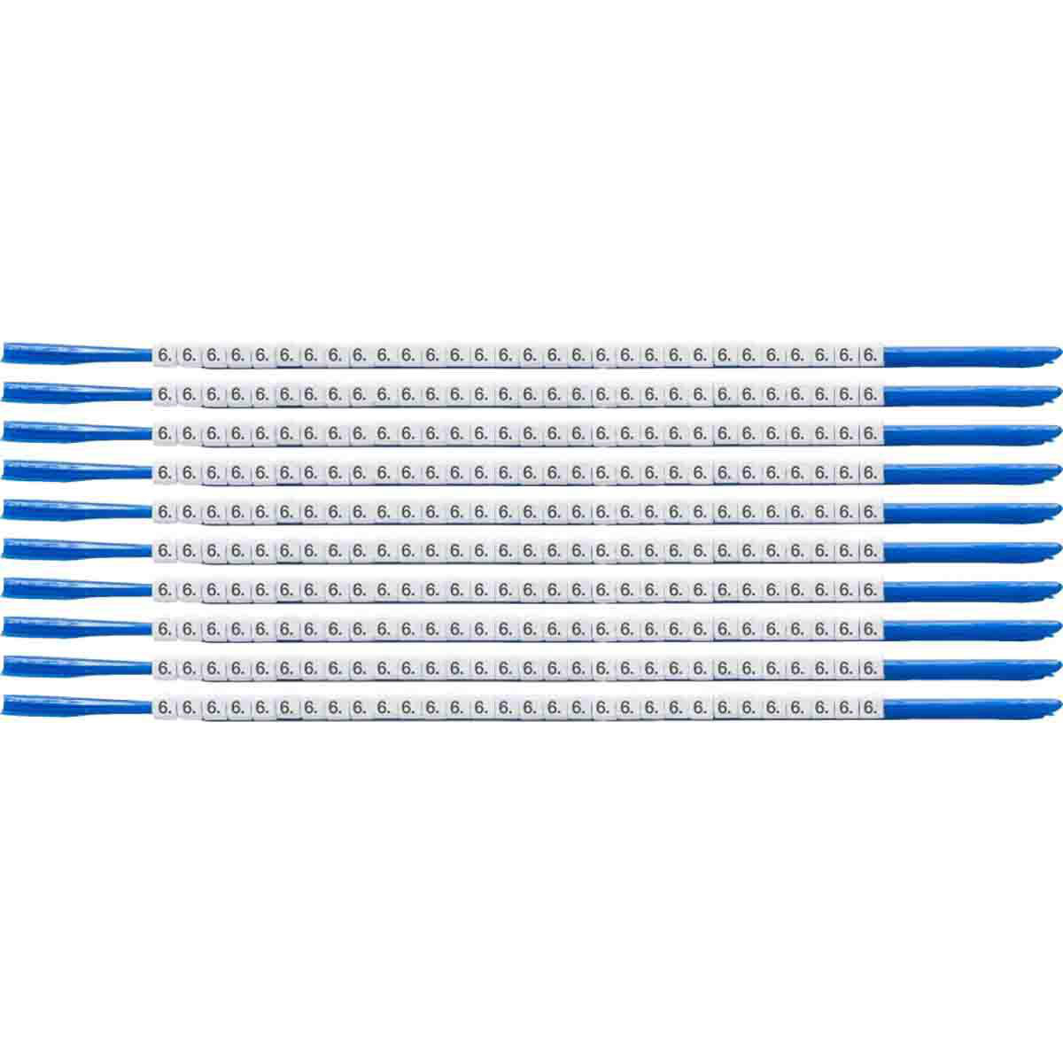Product image for ClipSleeve 6 Wire Markers, Pack of 10 Each, 18 AWG, Maximum Wire Dia, 0.087"