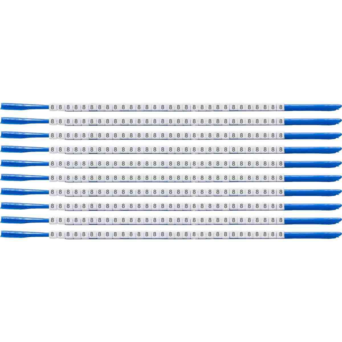 Product image for ClipSleeve 8 Wire Markers, Pack of 10 Each, 18 AWG, Maximum Wire Dia, 0.087"