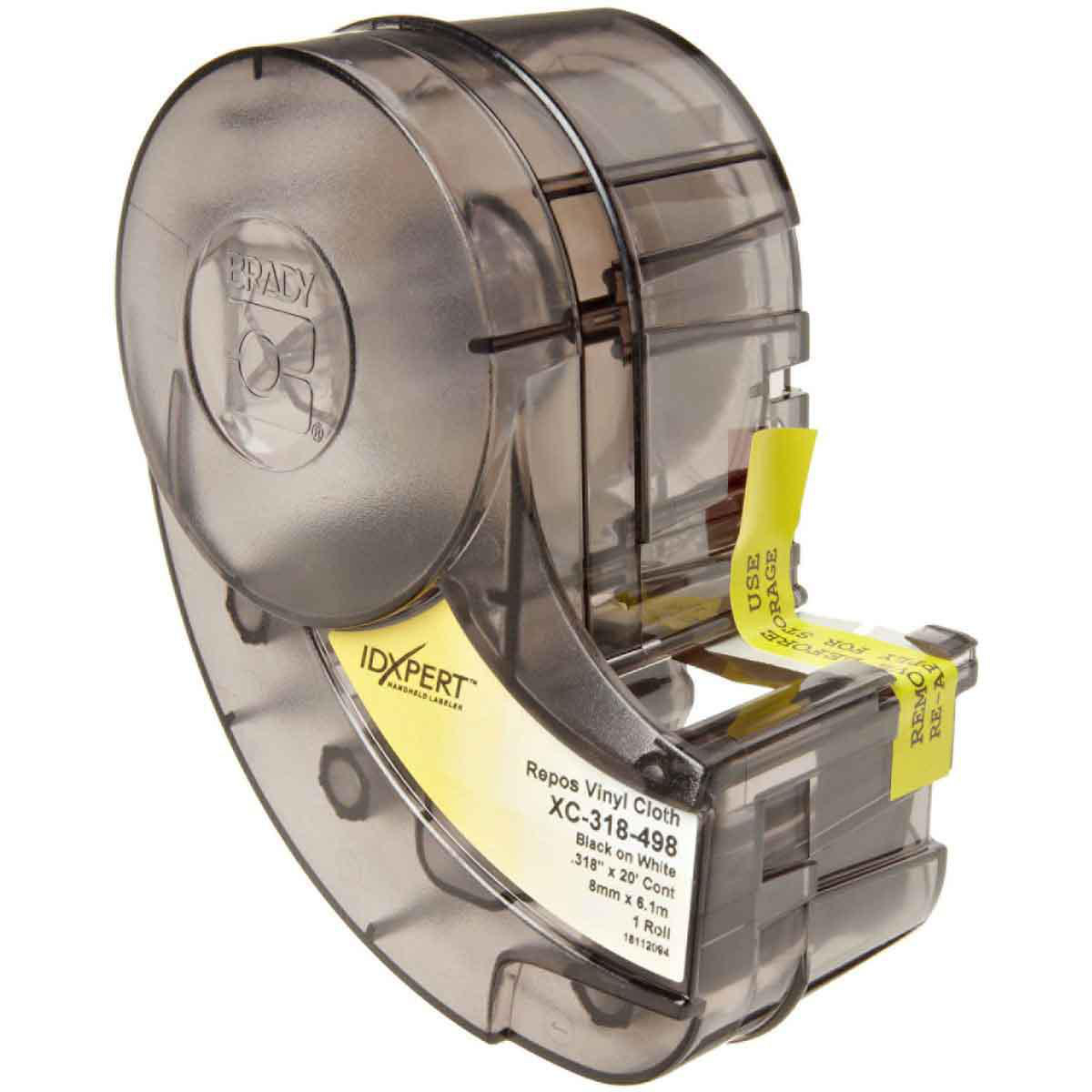 Product image for Label tape black on white 19x0.318in