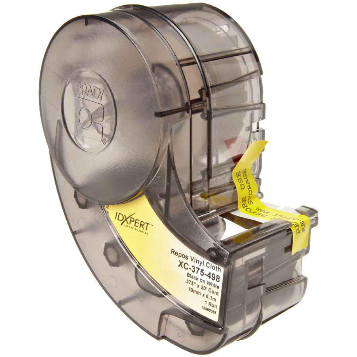 Product image for Label tape black on white 19x0.375in