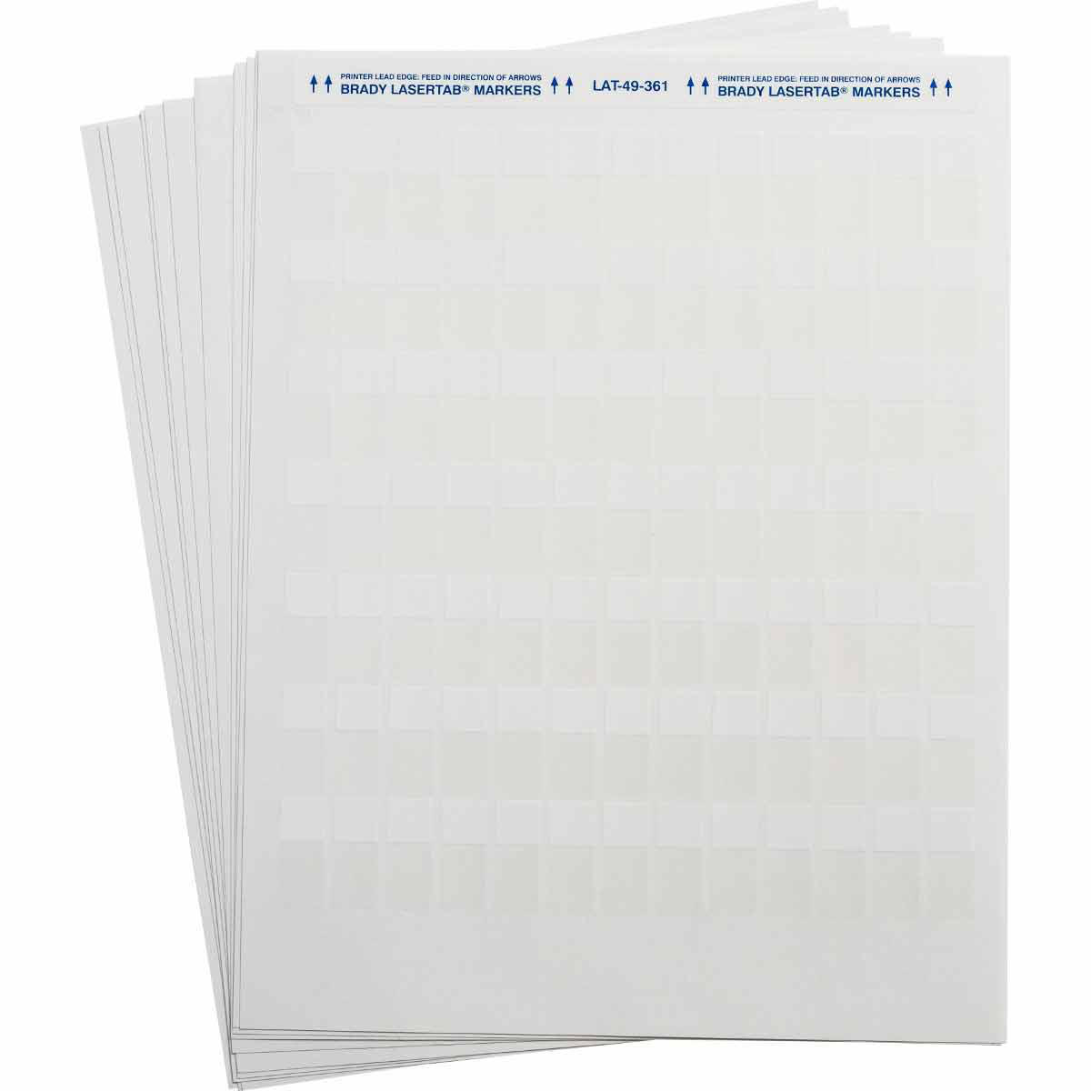 Product image for LaserTab Series Self-Laminating Polyester Labels, 1.25" H x 0.5" Wx 0.24" Dia, Pack of 11 Sheets