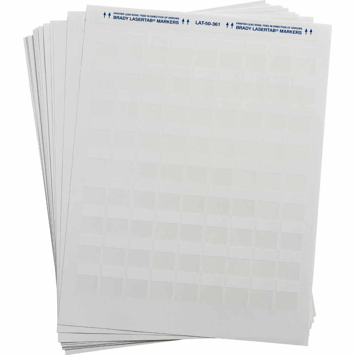 Product image for LaserTab Series Self-Laminating Polyester Labels, 1" H x 0.75" Wx 0.2" Dia, Pack of 13 Sheets