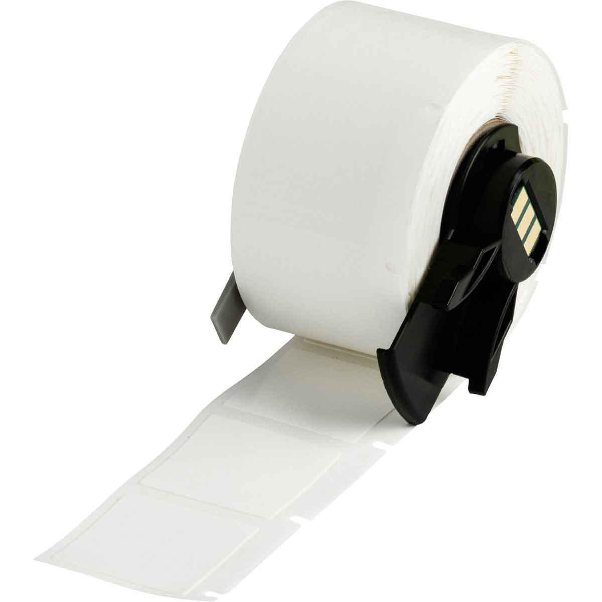 Product image for BMP61 M611 TLS 2200 CleanLift Vinyl Coated Fabric Labels, Roll of 250 Labels, 1" H x 1" W