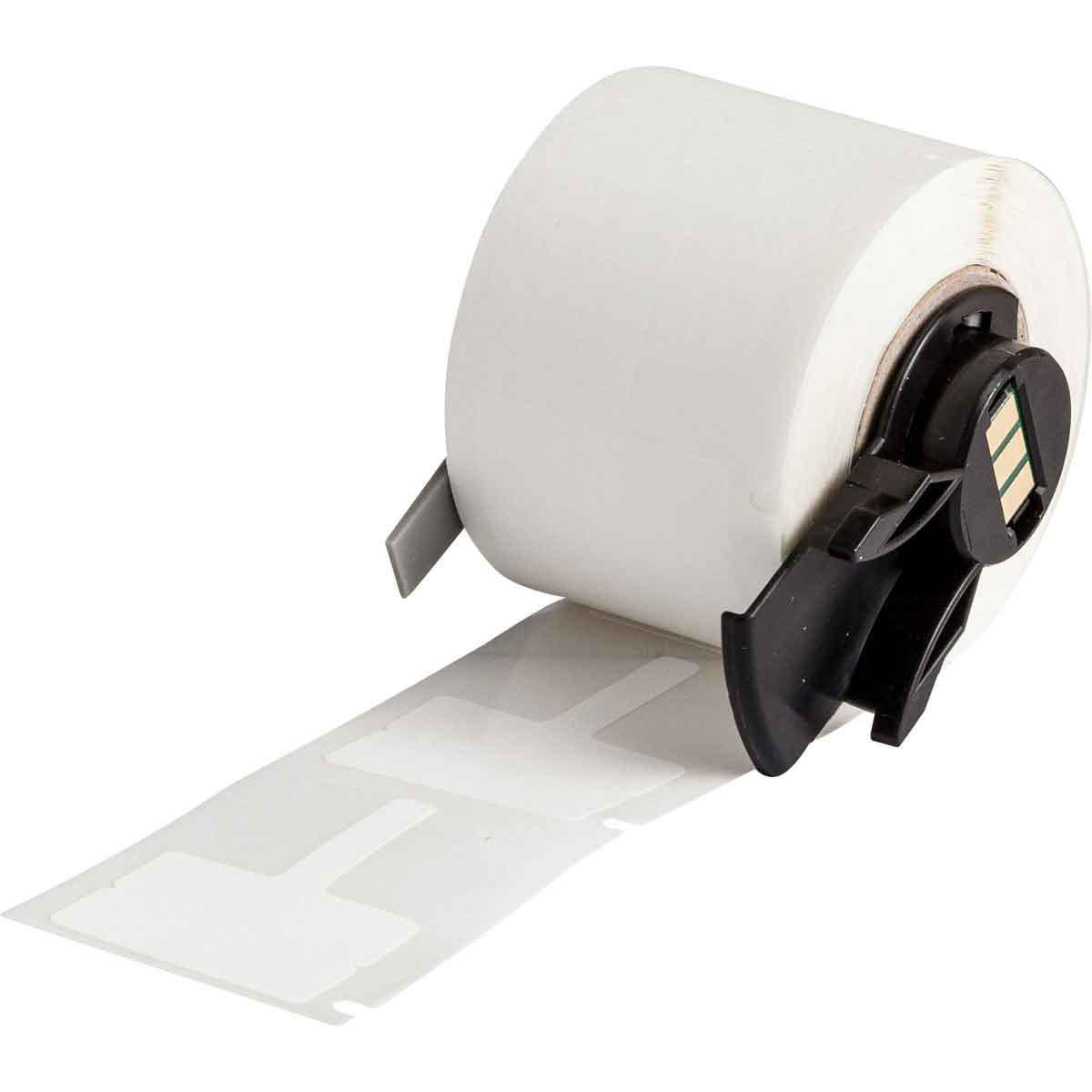 Product image for BMP61 M611 TLS 2200 Polypropylene Wire and Cable T-Style Flags, 0.8" H x 1.18" W, Roll of 250 Labels, White