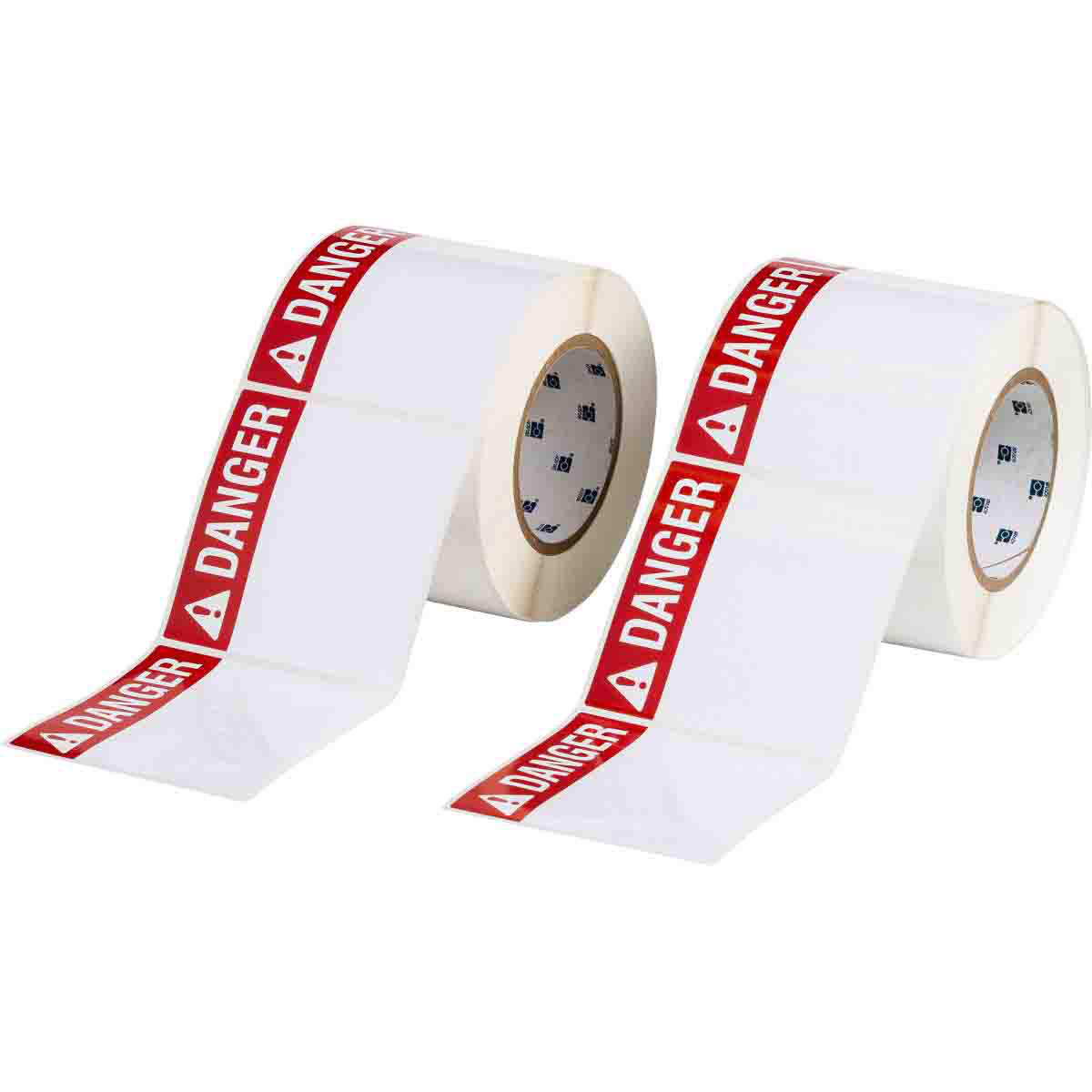 Product image for ToughBond Pre-Printed DANGER Polyester Labels, Black/Red on White, 4" H x 4" W