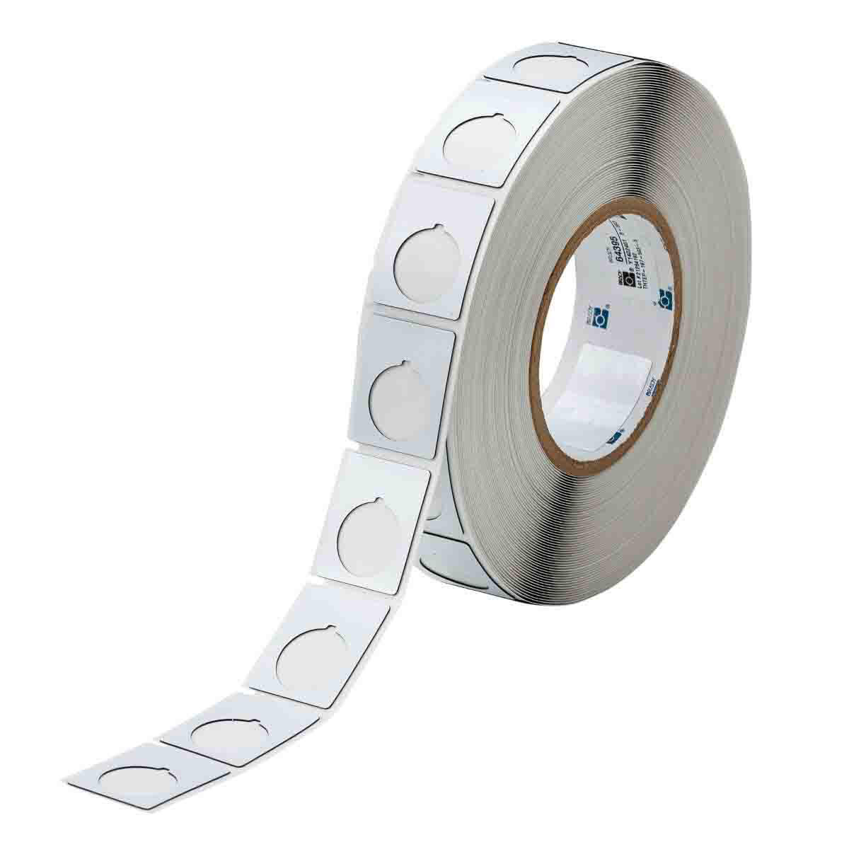 Product image for Foam Backed Raised Panel Labels, 1.5" H x 1.2" W, White, Roll of 500 Labels, Gloss