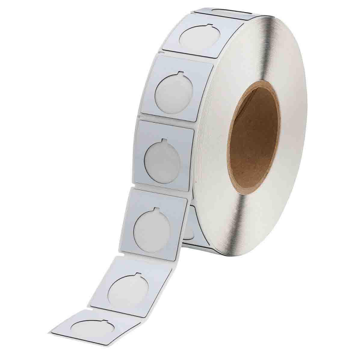 Product image for Foam Backed Raised Panel Labels, 1.8" H x 1.8" W, White, Roll of 500 Labels