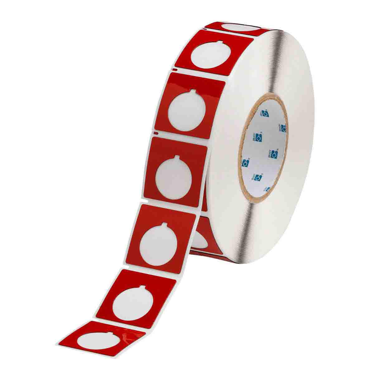 Product image for Foam Backed Raised Panel Labels, 1.8" H x 1.8" W, Red, Roll of 500 Labels