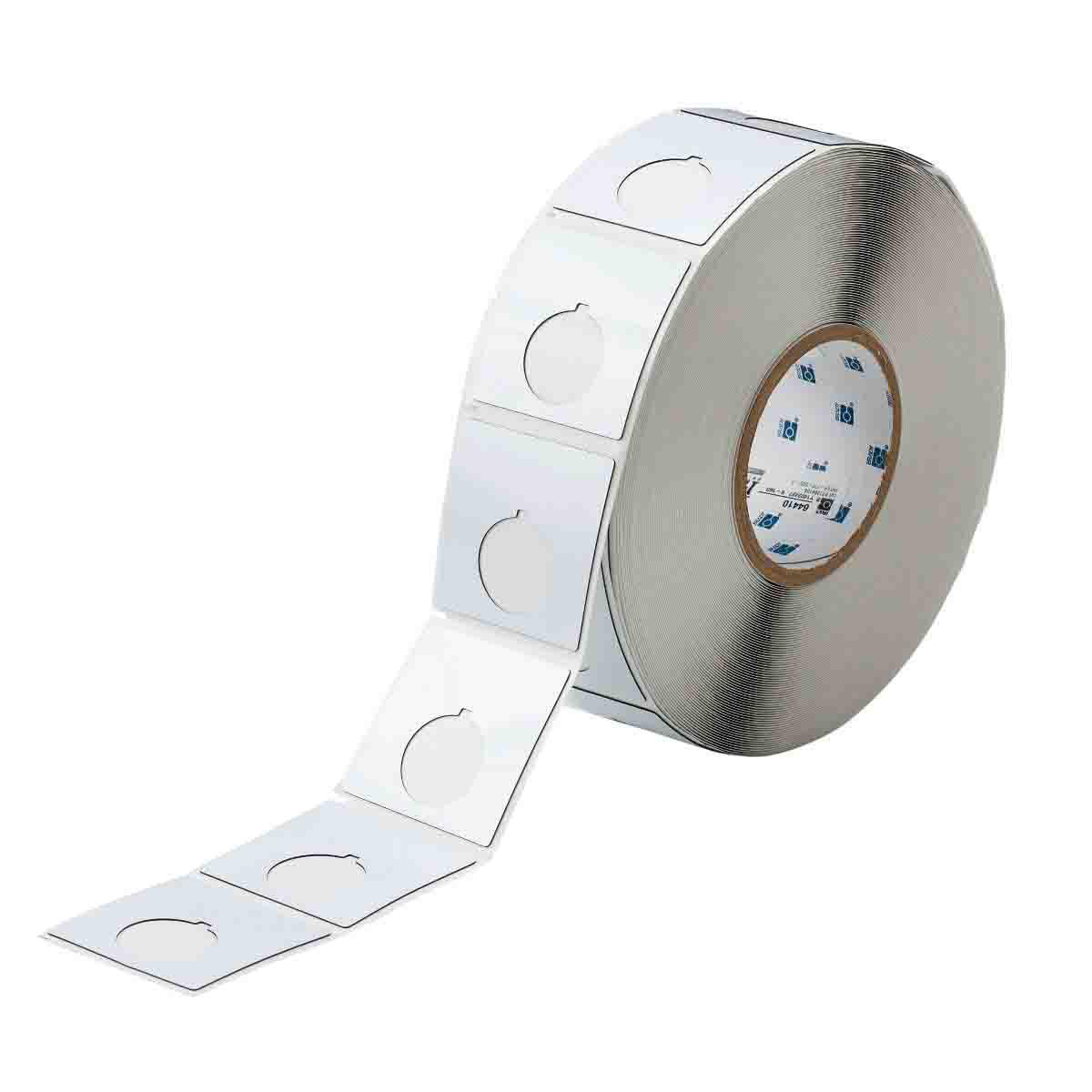 Product image for Foam Backed Raised Panel Labels, 2.4" H x 2.4" W, White, Roll of 500 Labels