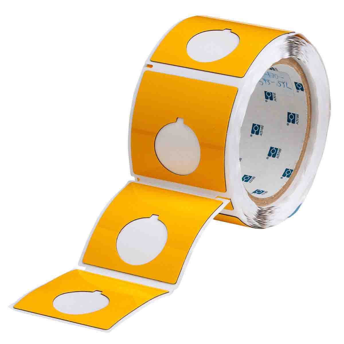 Product image for Foam Backed Raised Panel Labels, 2.4" H x 2.4" W, Yellow, Roll of 500 Labels