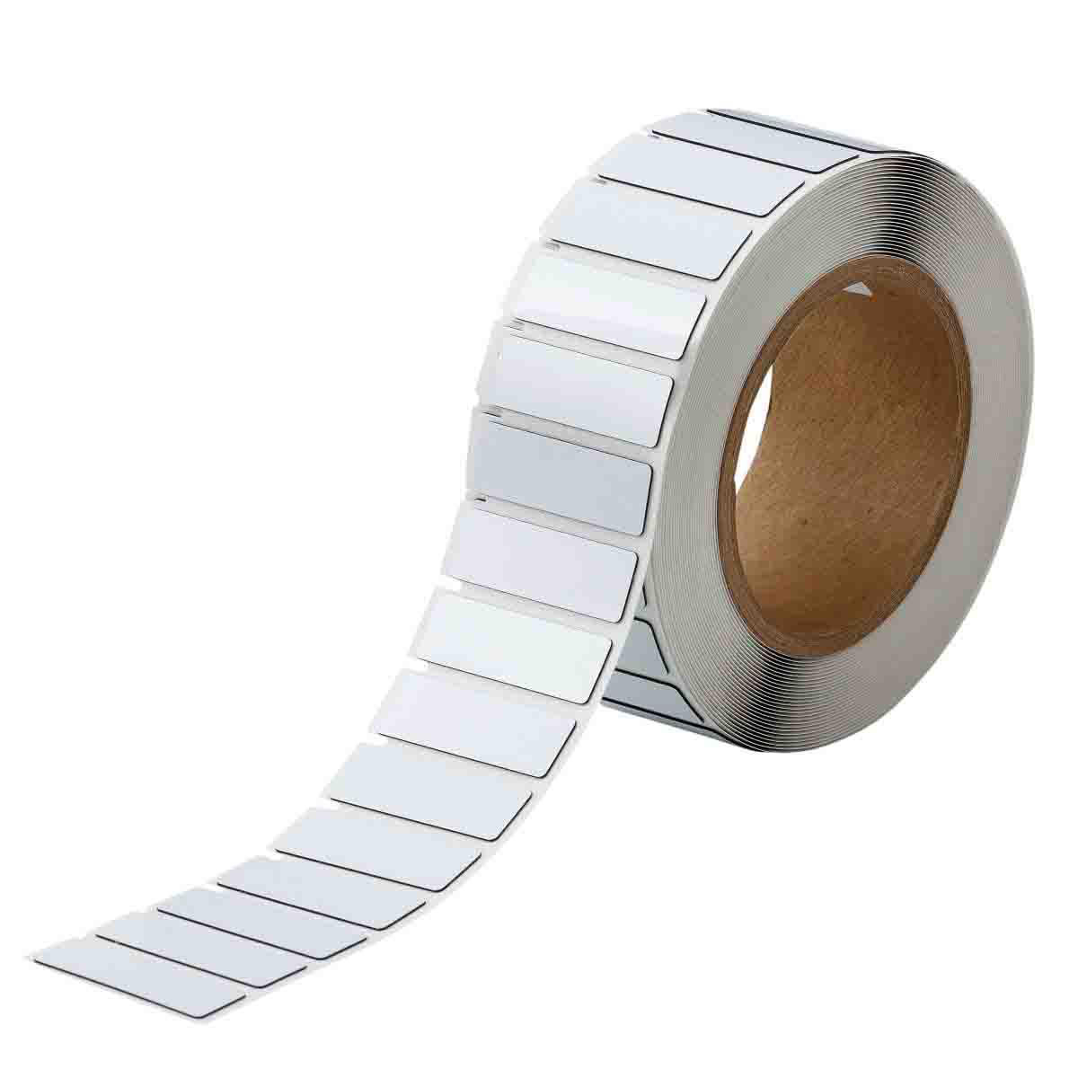 Product image for Foam Backed Raised Panel Labels, 0.59" H x 1.77" W, White, Roll of 500 Labels