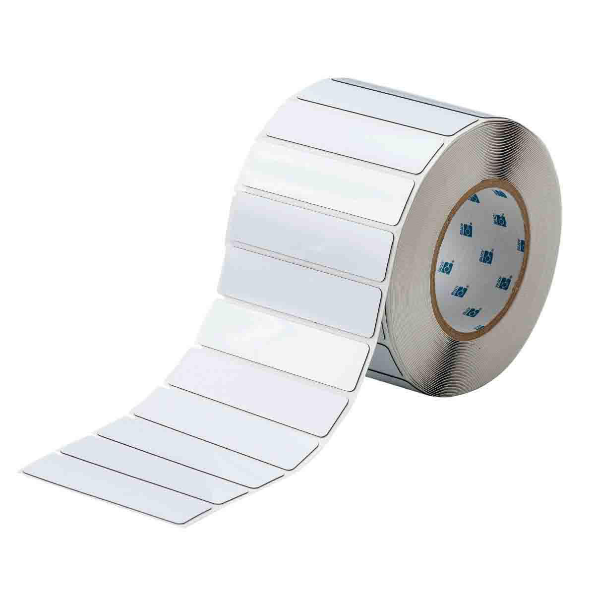 Product image for Foam Backed Raised Panel Labels, 1" H x 4" W, White, Roll of 500 Labels