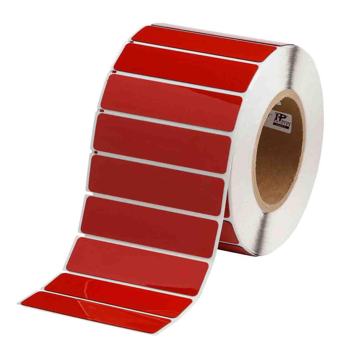 Product image for Foam Backed Raised Panel Labels, 1" H x 4" W, Red, Roll of 500 Labels