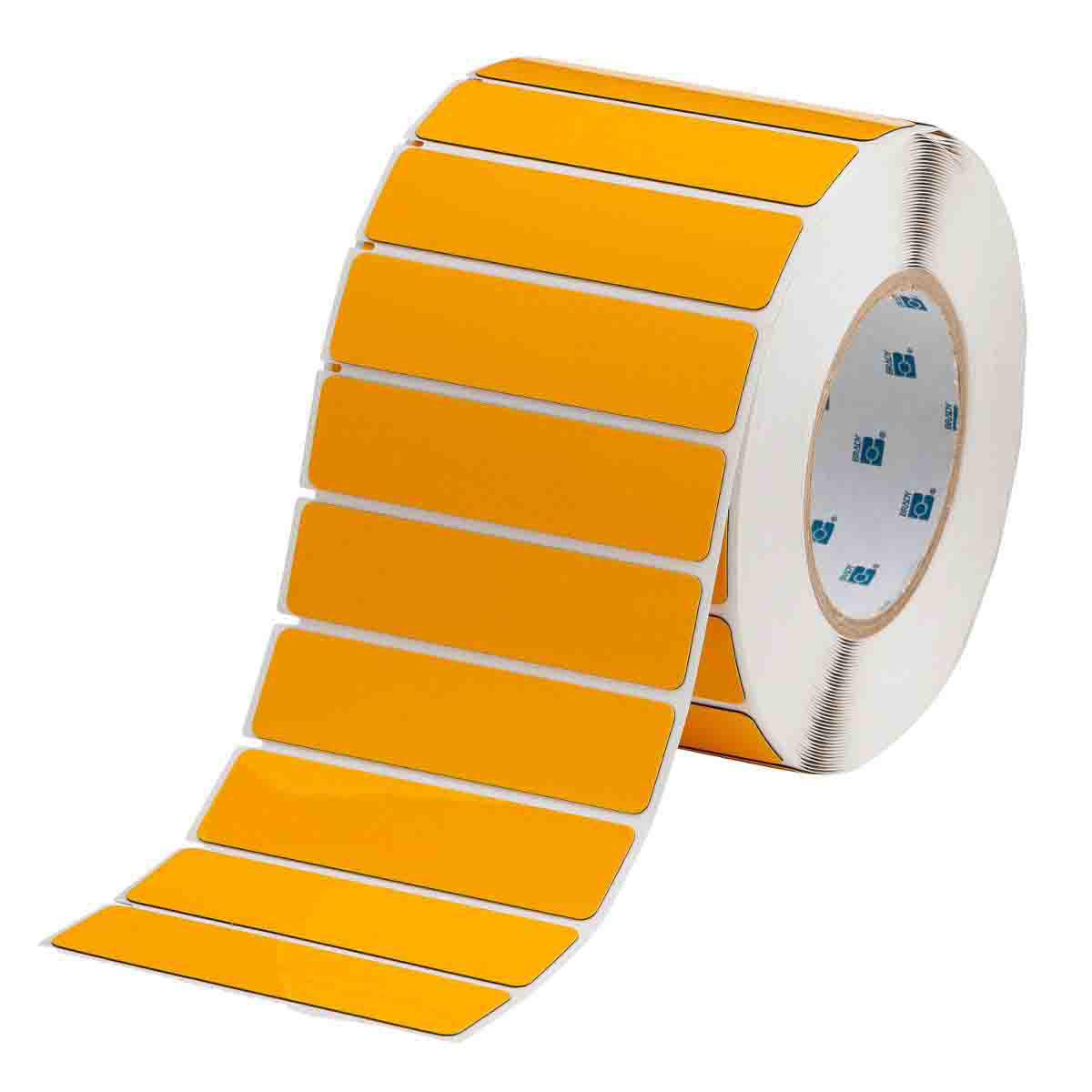 Product image for Foam Backed Raised Panel Labels, 1" H x 4" W, Yellow, Roll of 500 Labels