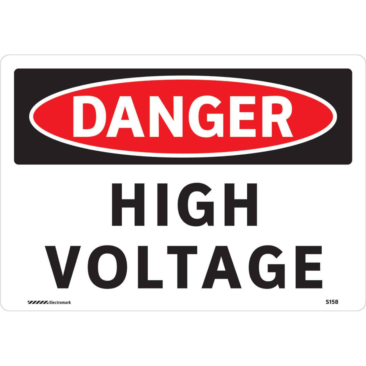 Product image for DANGER High Voltage Sign, 7" H x 10" W, Self Sticking Vinyl