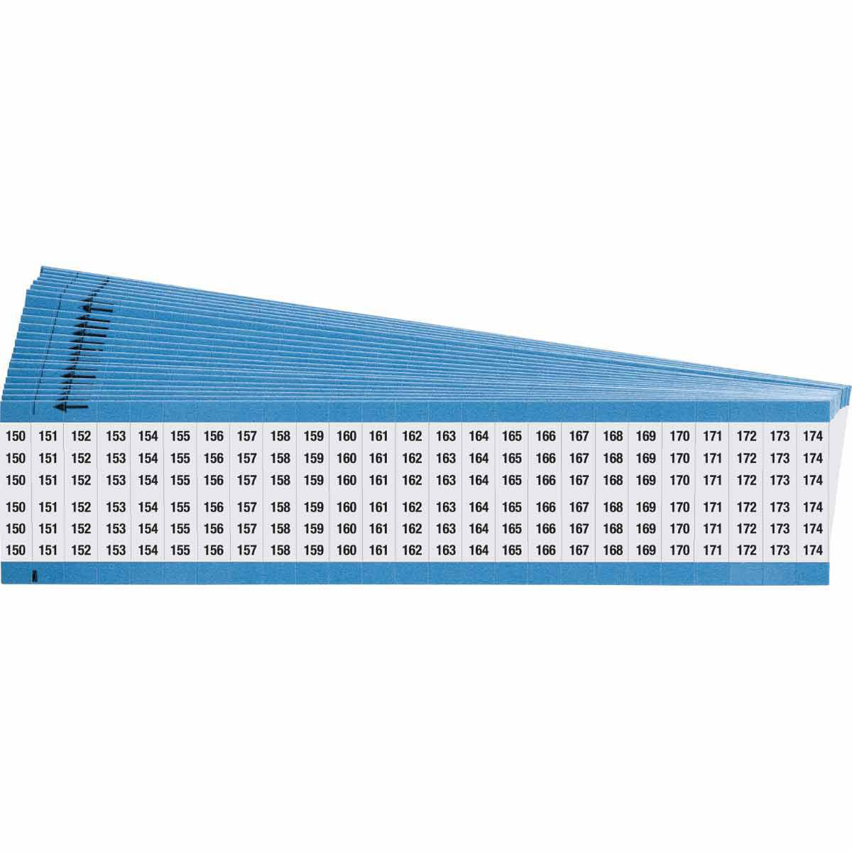 Product image for Wire Marker Card - Repositionable Vinyl Cloth, Legend 150 to 174
