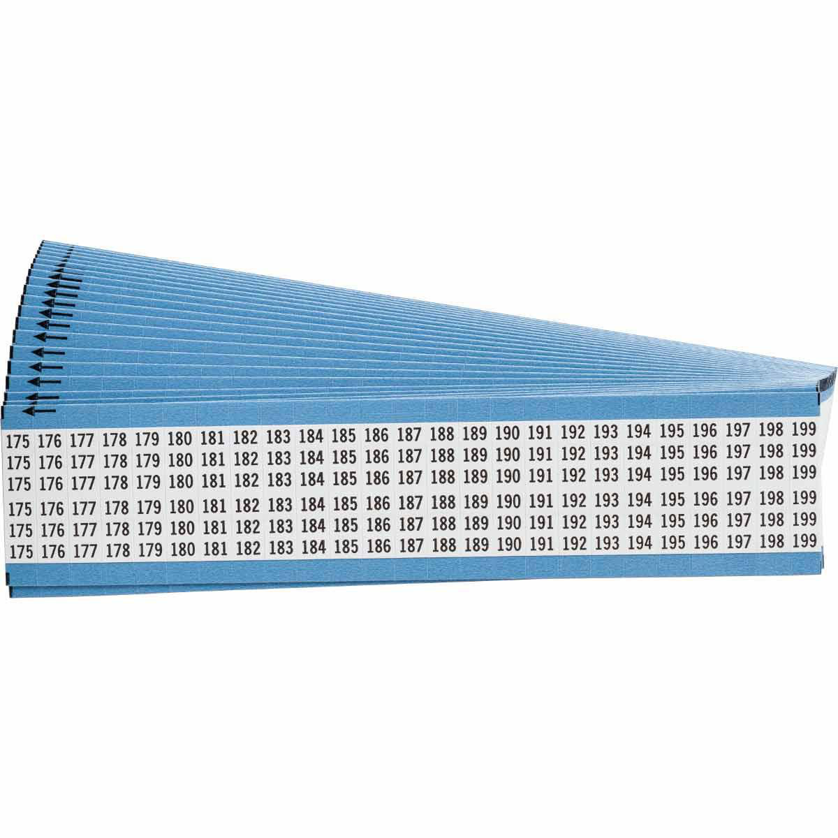 Product image for Wire Marker Card - Repositionable Vinyl Cloth, Legend 175 to 199