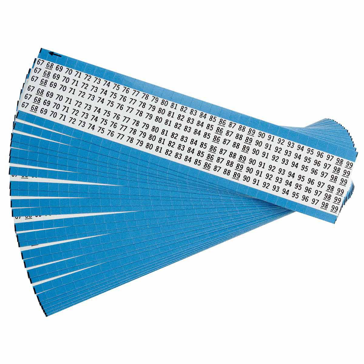 Product image for Wire Marker Card - Repositionable Vinyl Cloth, Legend 67 to 99, Black on White