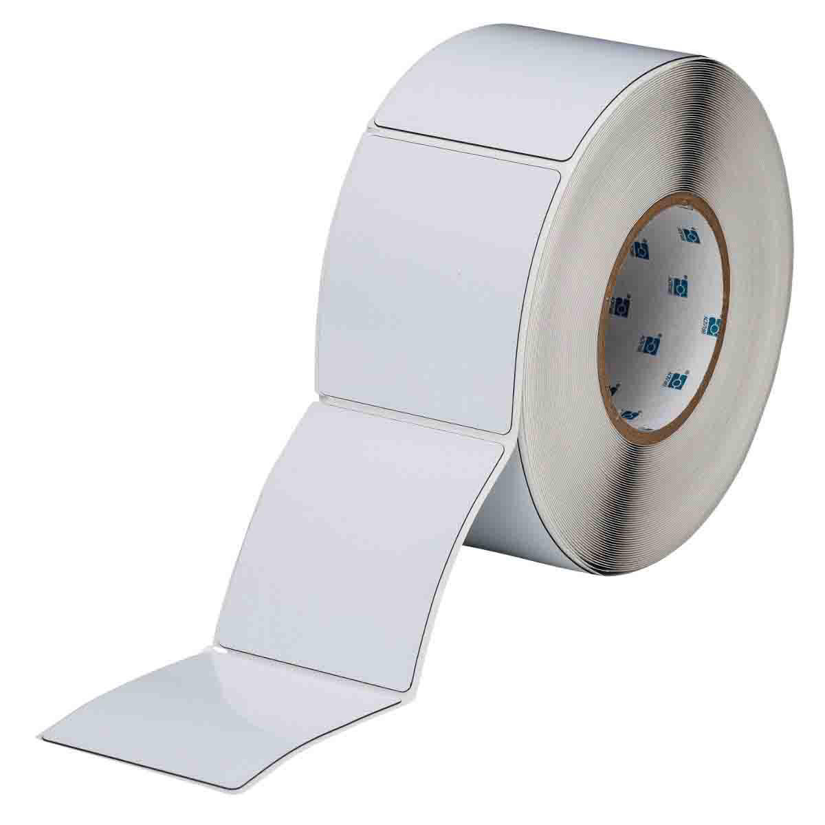 Product image for Foam Backed Raised Panel Labels, 3.5" H x 3" W, White, Roll of 250 Labels