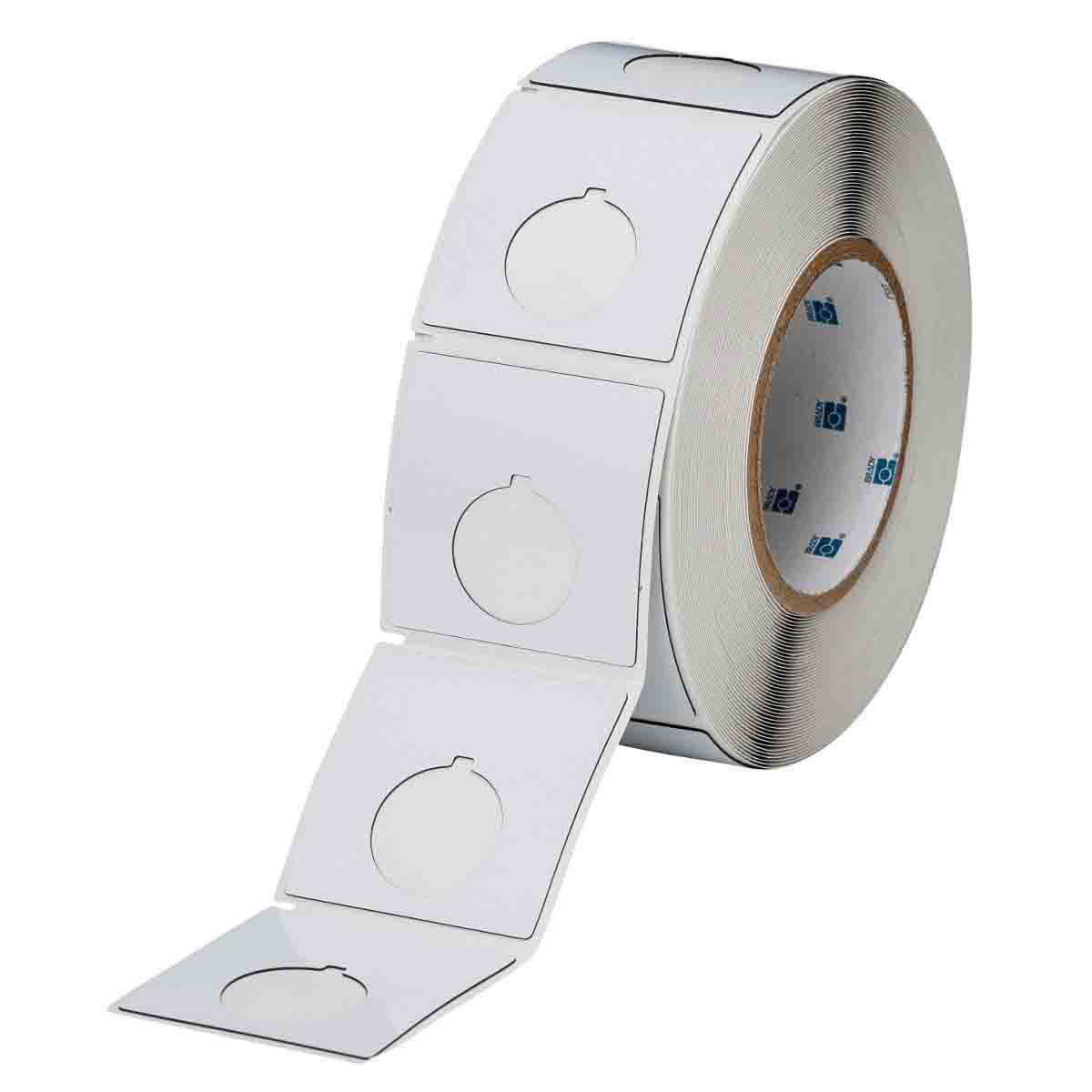 Product image for Foam Backed Raised Panel Labels, 2.4" H x 2.4" W, White, Roll of 250 Labels
