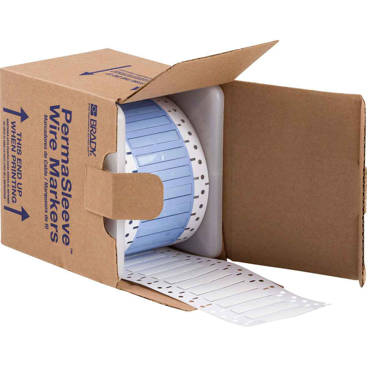 Product image for PermaSleeve Polyolefin Wire Marking Sleeves, White, 0.187" Dia x 1" W, Roll of 1000 Each