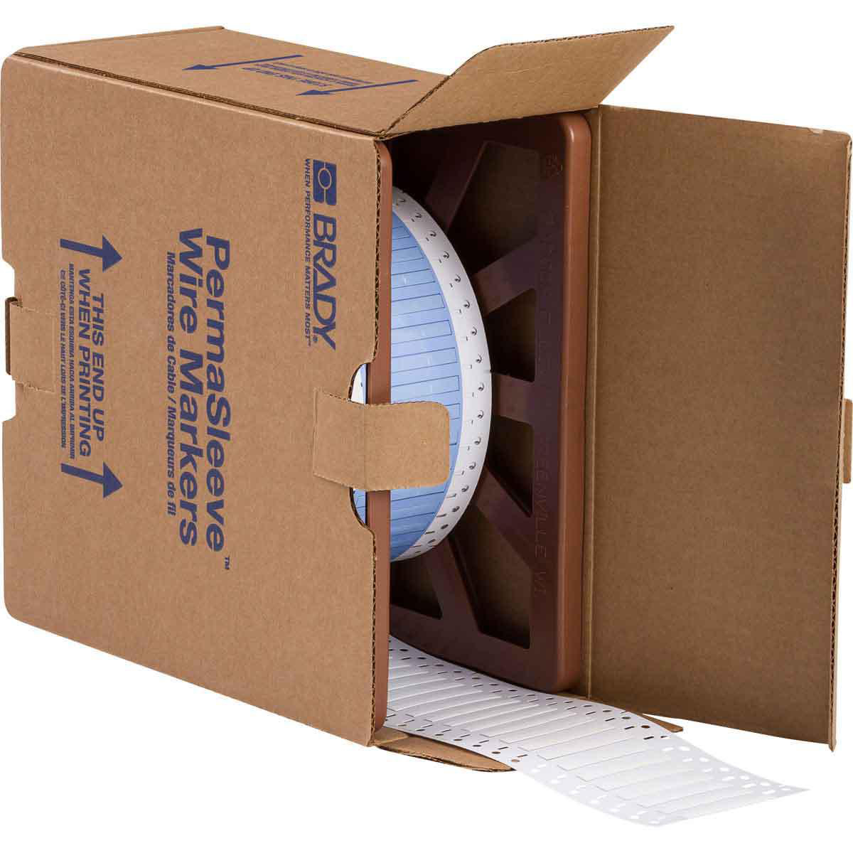 Product image for PermaSleeve Polyolefin Wire Marking Sleeves, White, 0.125" Dia x 0.67" W, Roll of 7500 Each