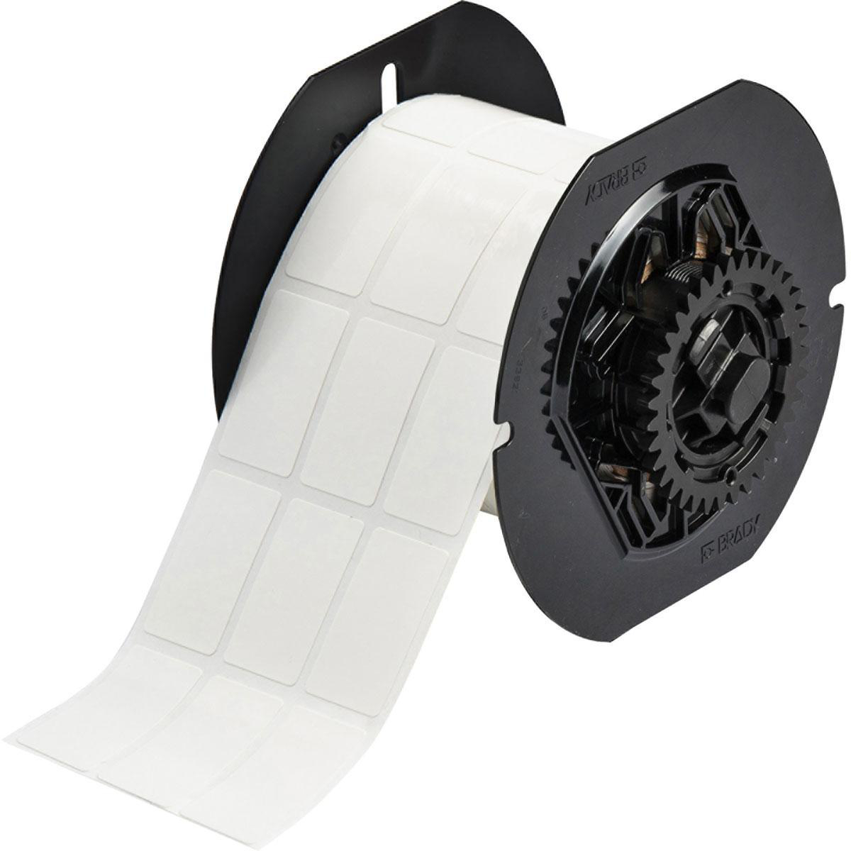 Product image for B33 Series CleanLift Repositionable Vinyl Cloth Labels, 1.437" H x 0.8" W, Roll of 2300 Labels, White