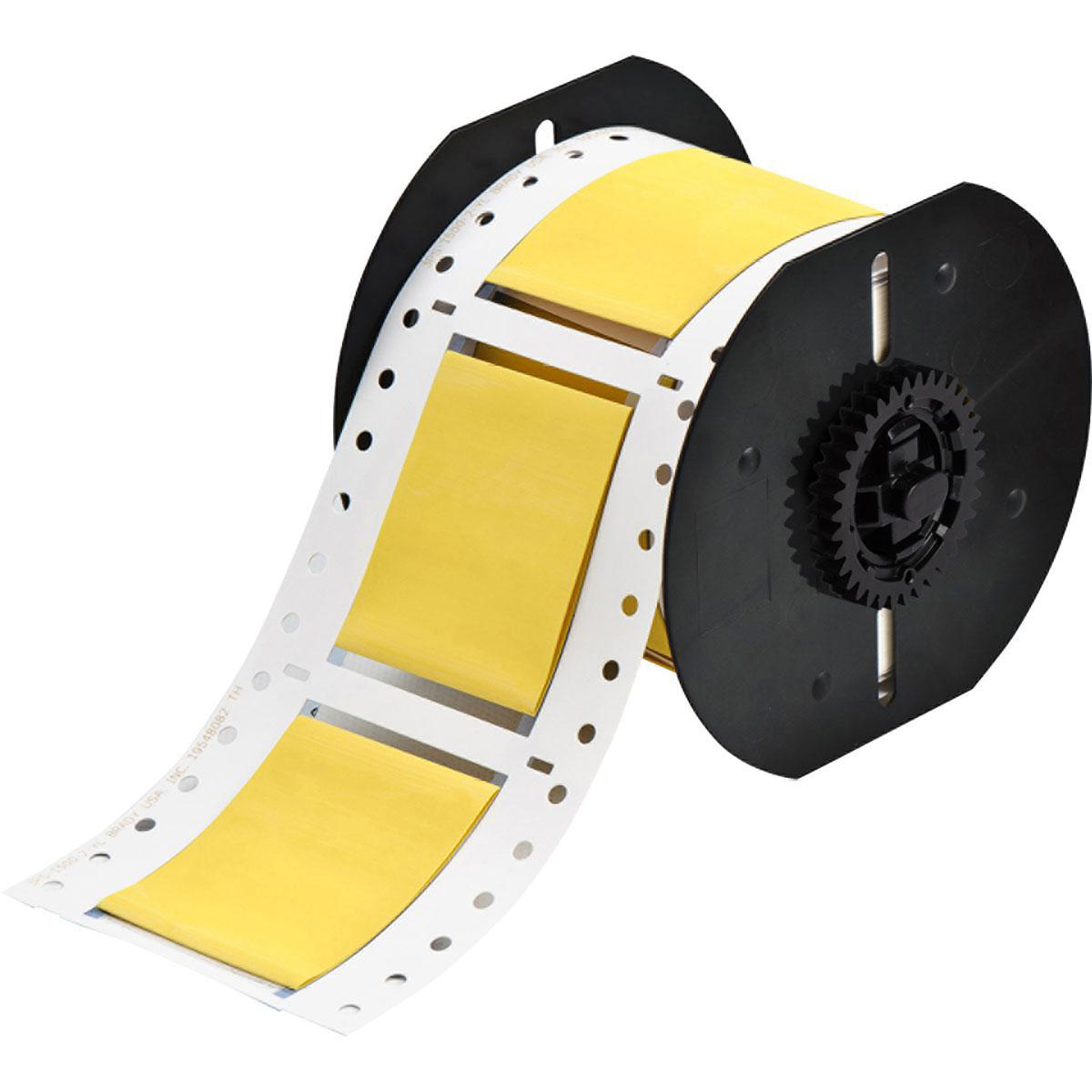 Product image for B33 Series PermaSleeve Fluid Resistant Polyolefin Wire Marking Sleeves, 1.5" Dia x 2" W, Yellow