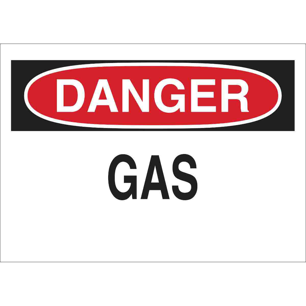 Product image for DANGER Gas Sign, 7" H x 10" W x 0.006" D, Polyester