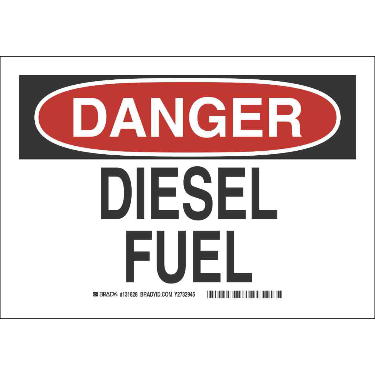 Product image for DANGER Diesel Fuel Sign, 7" H x 10" W x 0.006" D, Polyester