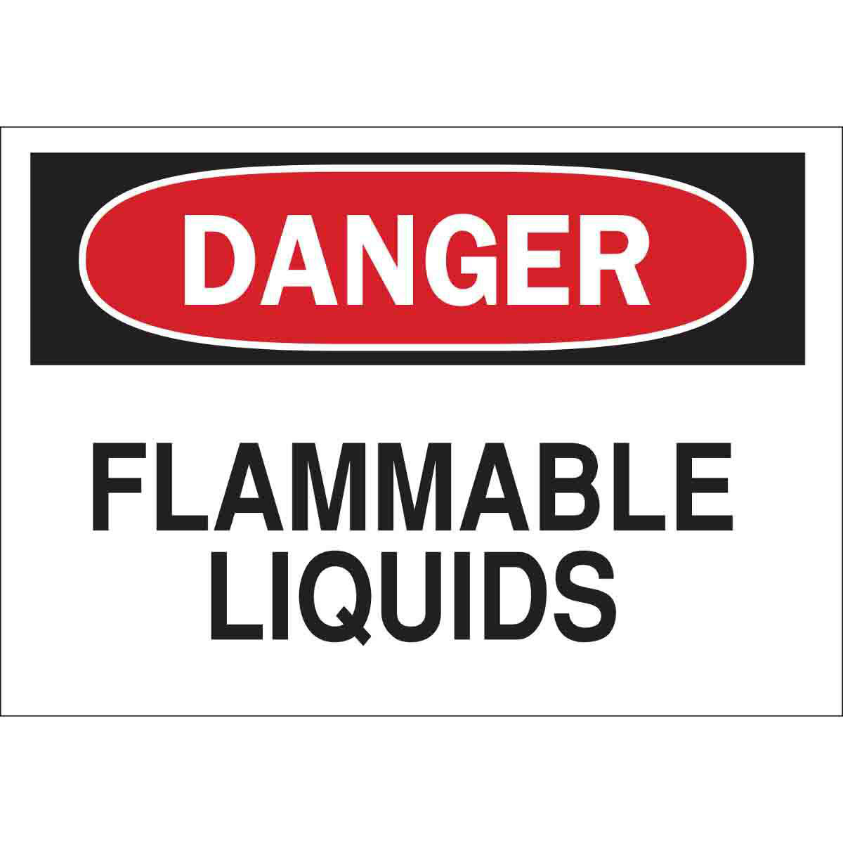 Product image for Sign DANGER FLAMMABLE LIQUIDS fiberglass 10x14in