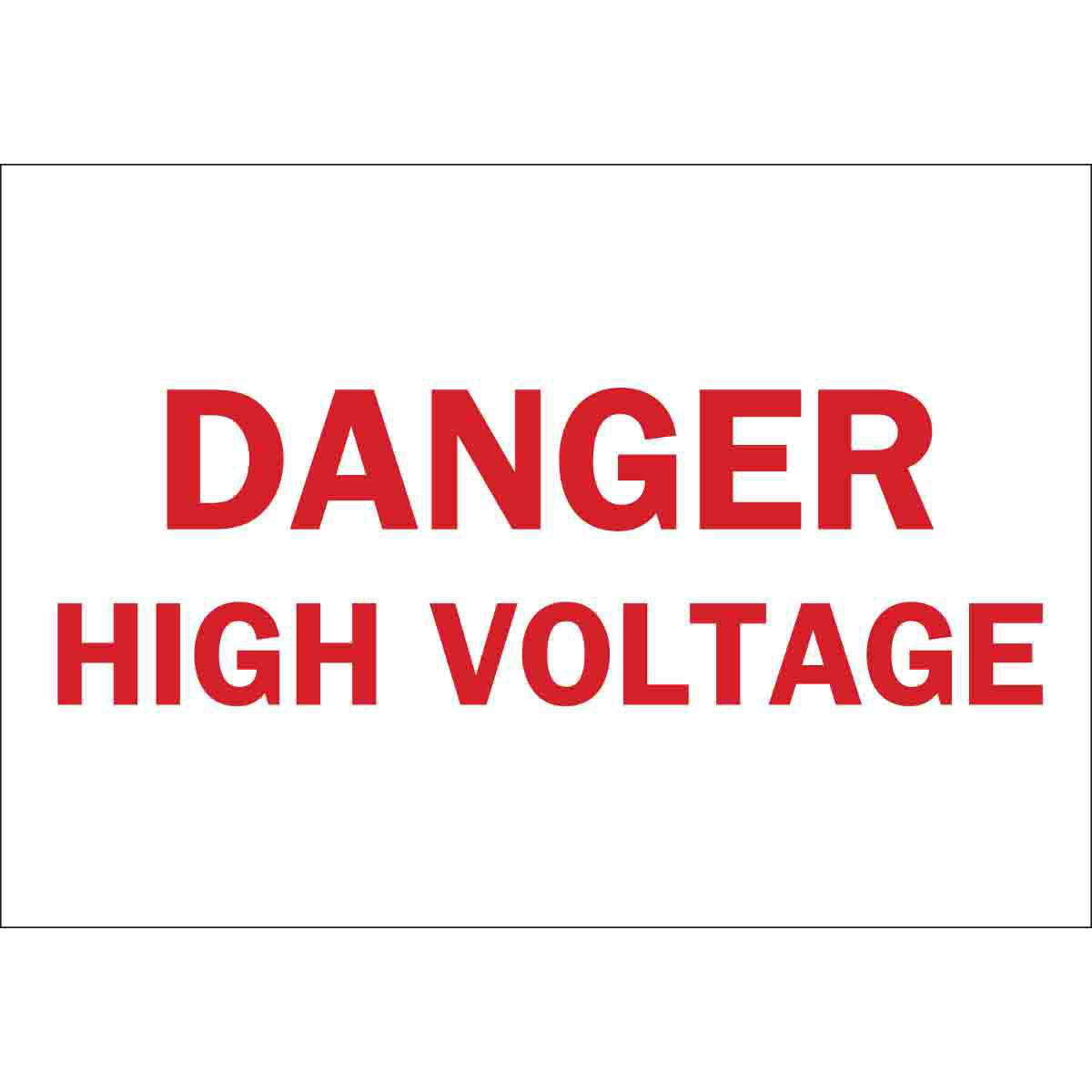 Product image for DANGER High Voltage Sign, 10" H x 14" W x 0.1" D, Fiberglass, Red on White