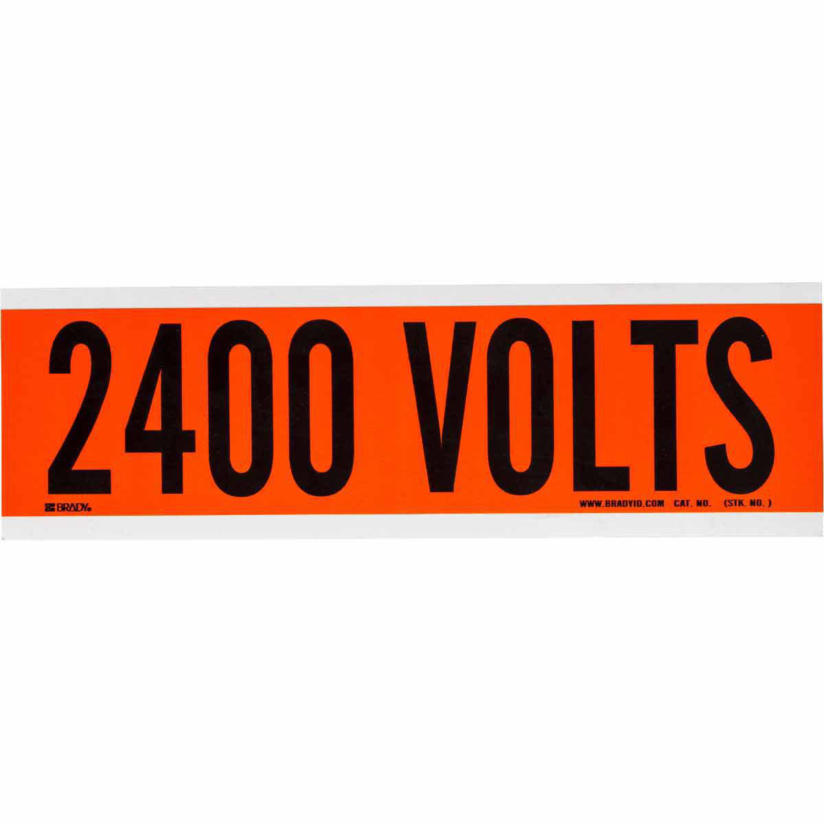 Product image for 2400 VOLTS Label, 2.25" H x 9" W x 0.0073" D, Black on Orange