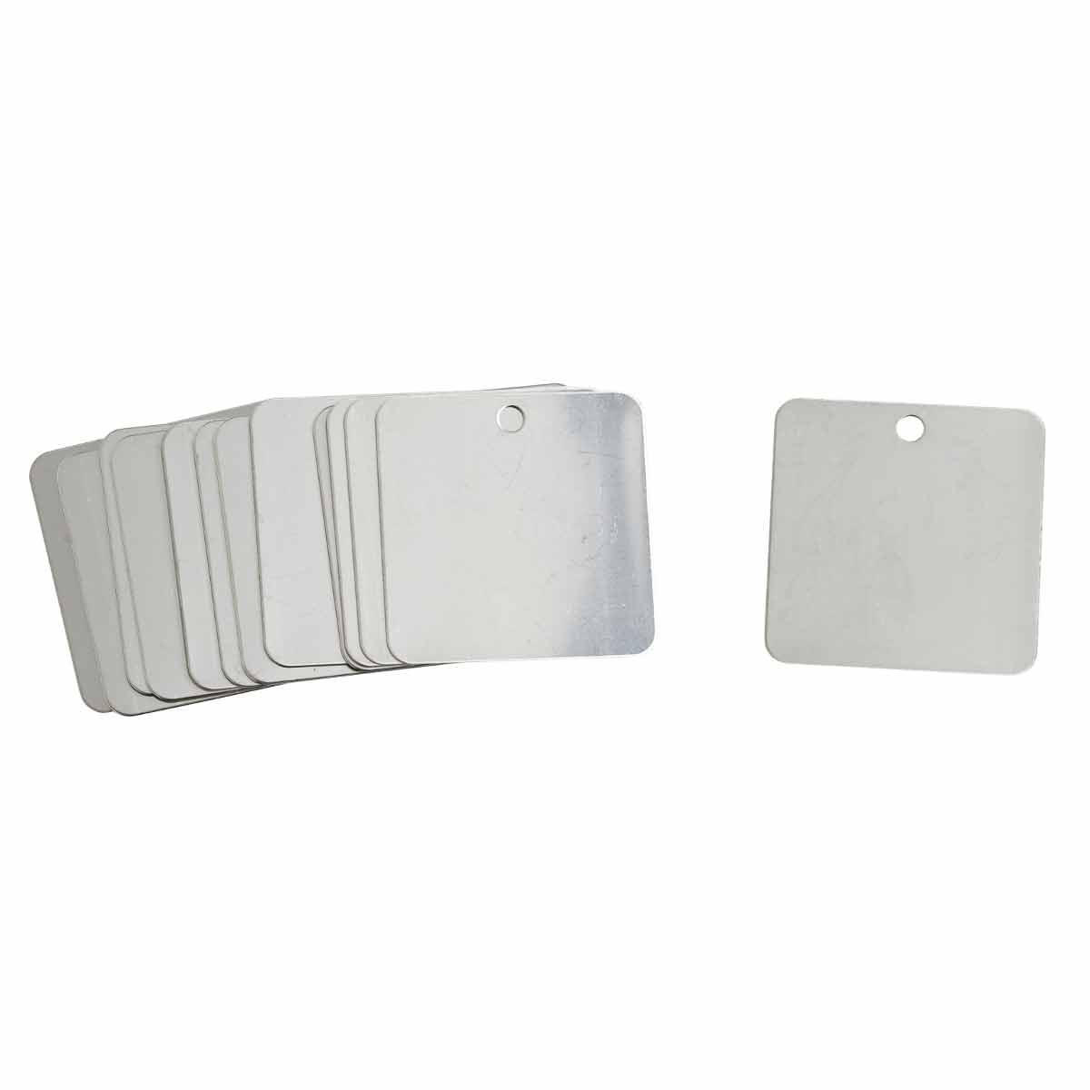 Product image for Tag stock blank ss 2in square 3/6in hole