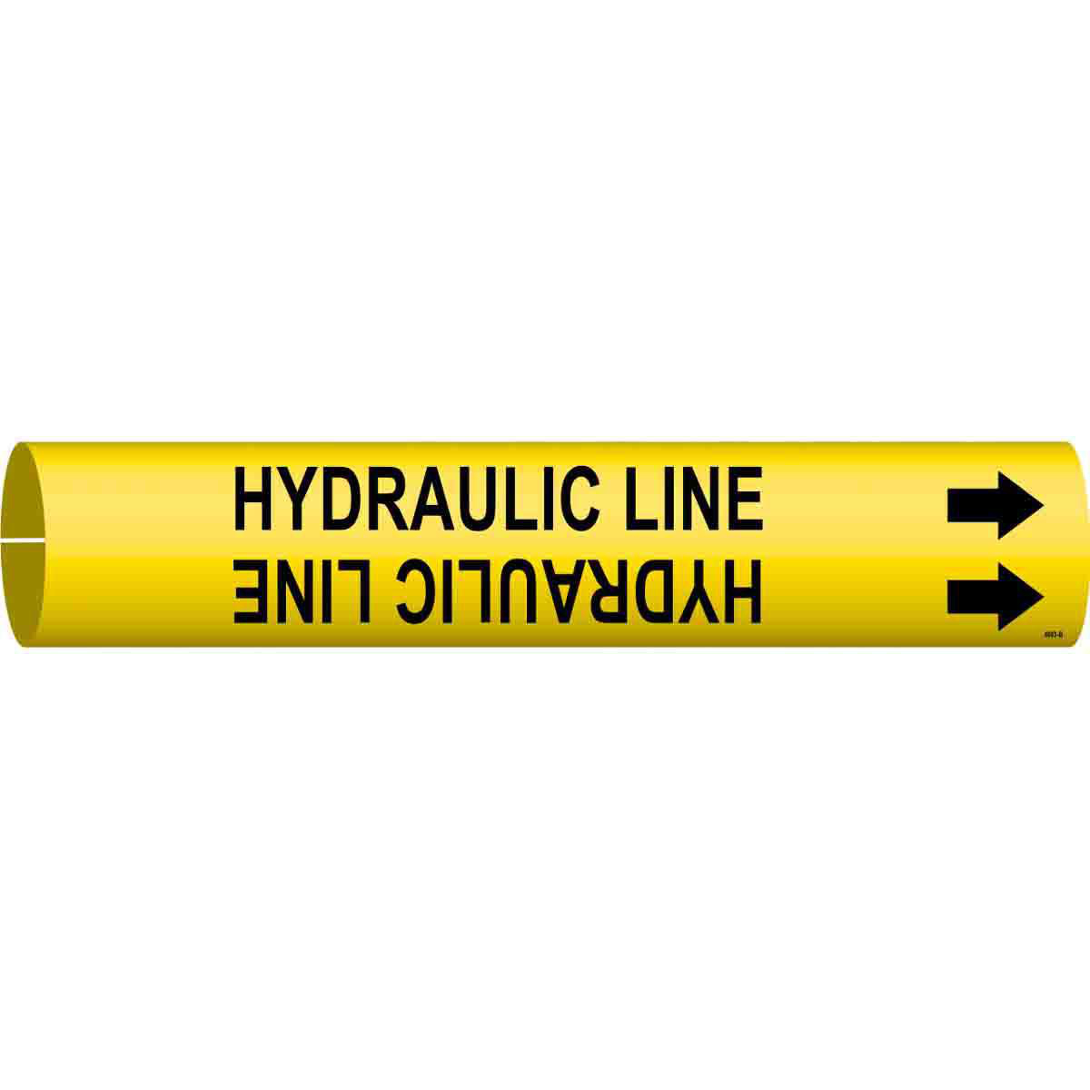 Product image for Hydraulic Line Pipe Marker, 0.875" H x 0.875" W, Fits Pipes 1.5" Dia. Thru 2.375" Dia.