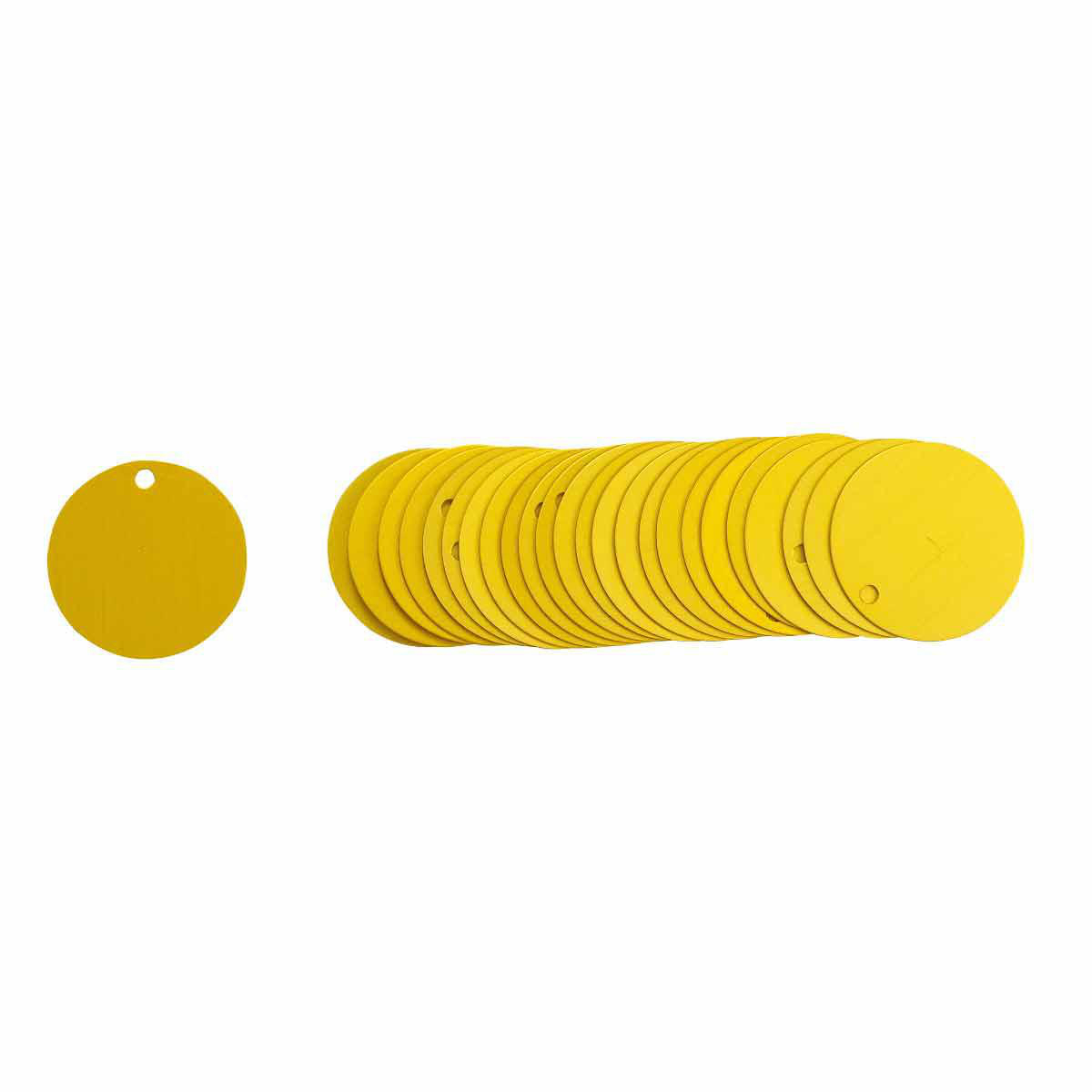 Product image for Tag value blank aluminium yellow 1-1/2in dia