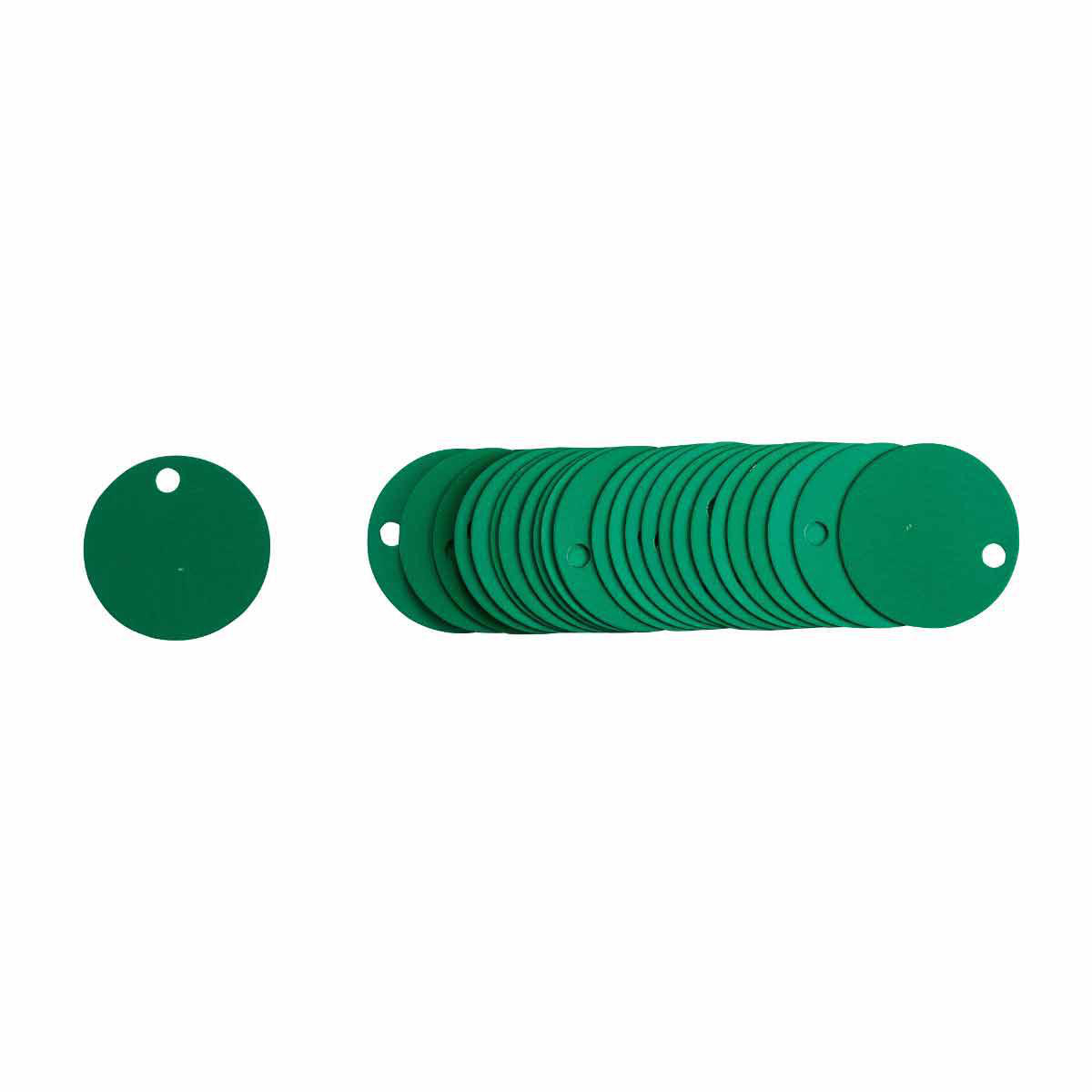 Product image for Tag value blank aluminium green 1-1/2in dia