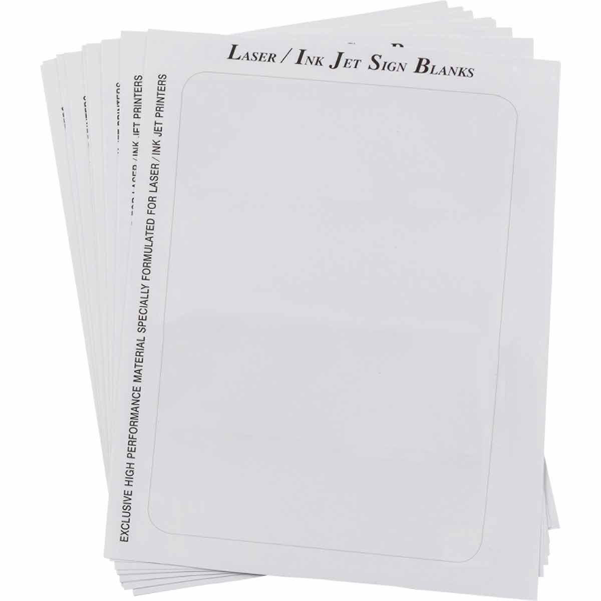 Product image for Laser Printable Polyester Sign and Label Blanks, 7" H x 10" W, Pack of 25 Labels, White