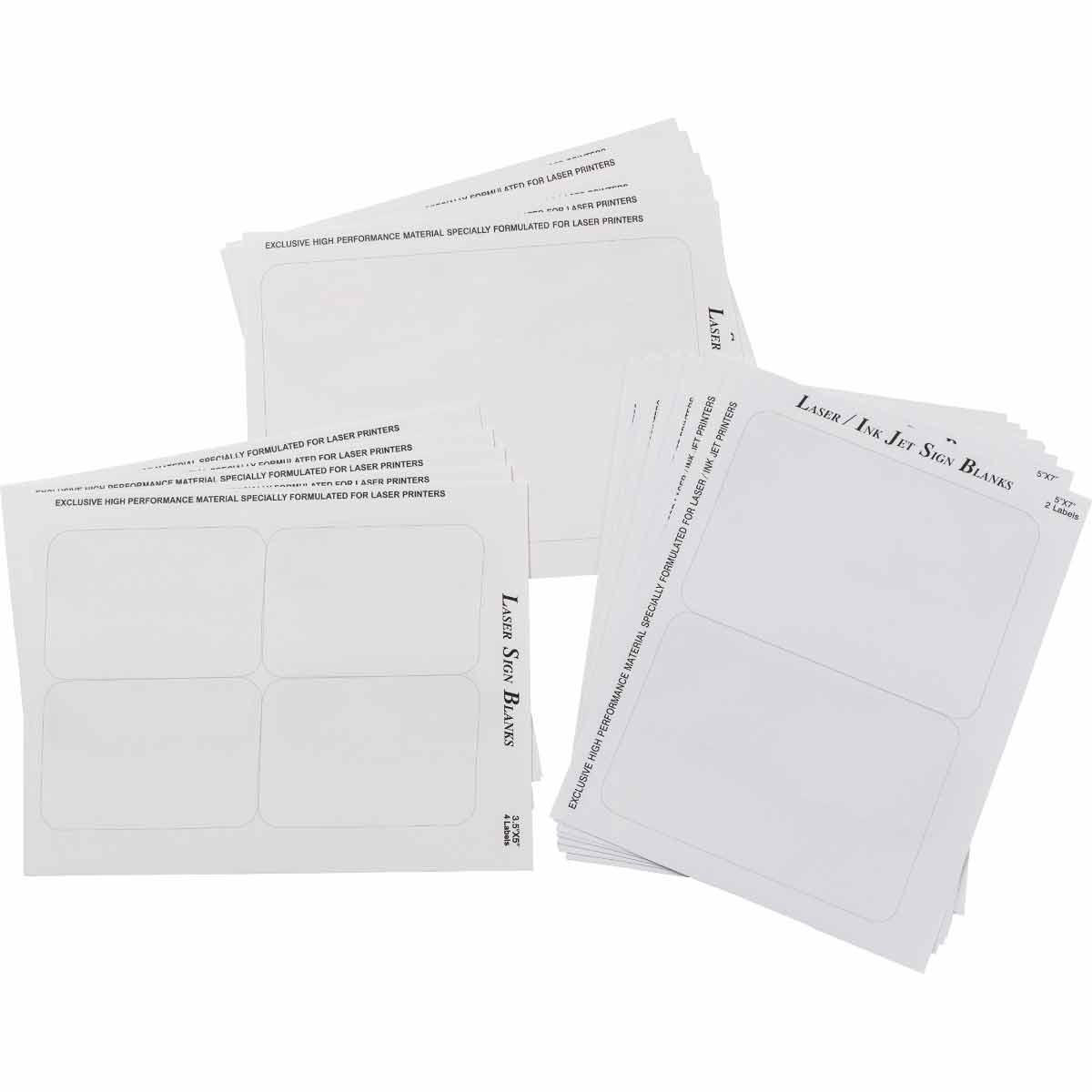 Product image for Laser Printable Polyester Sign and Label Blanks Variety Pack, , Pack of 25 Labels