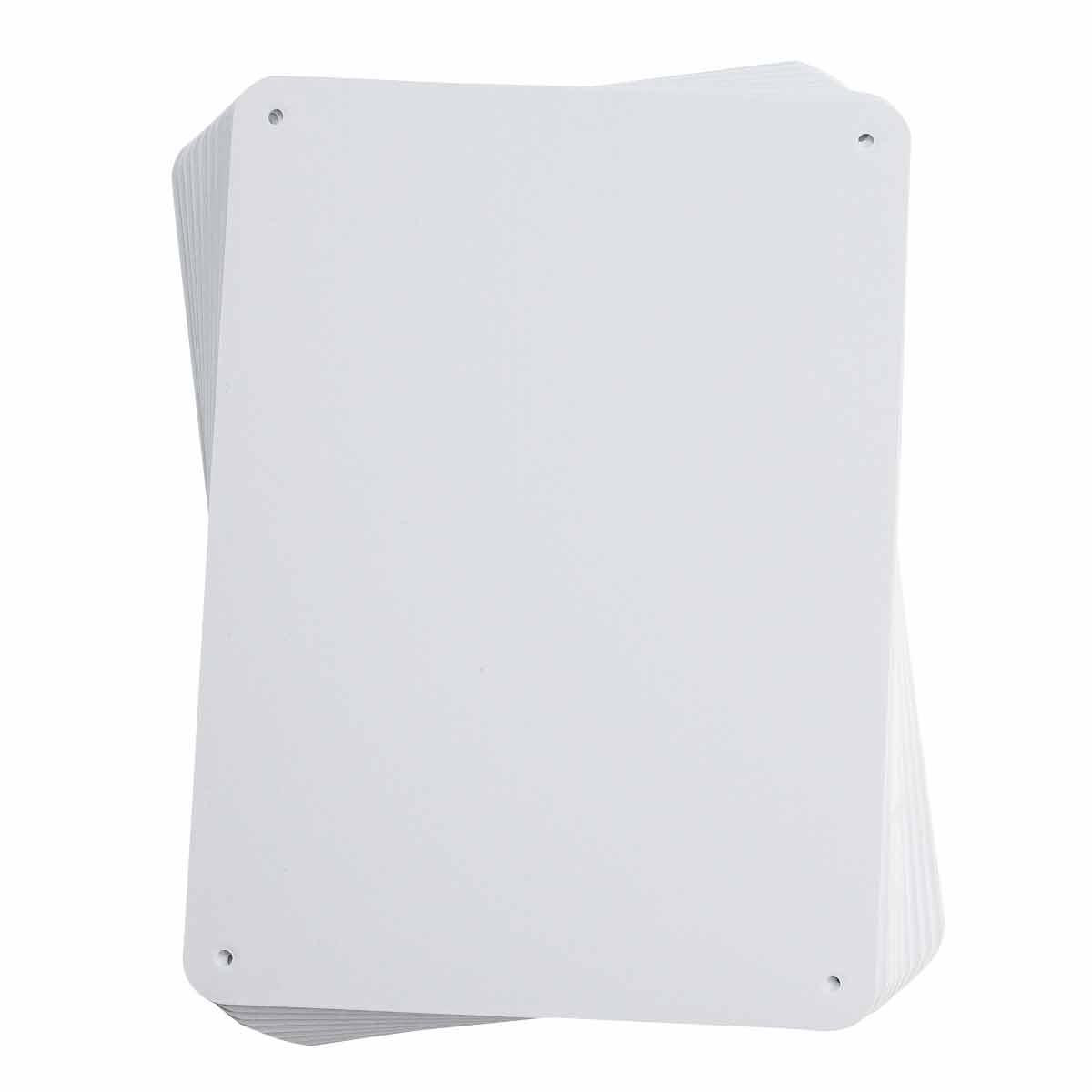 Product image for Blank Aluminum Signs, 7.63 " H x 10.38 " W x 0.035" D, Pack of 10, White