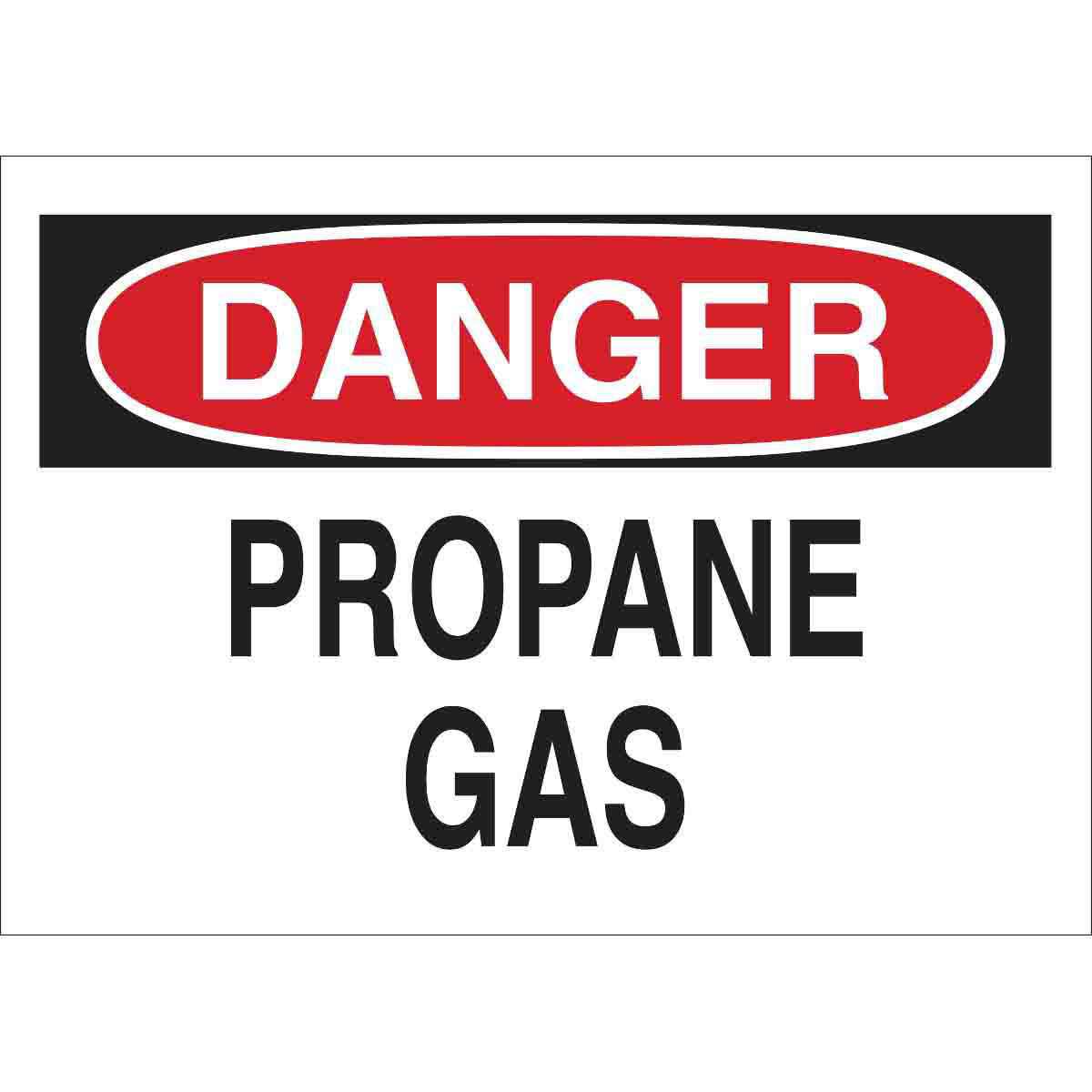 Product image for DANGER Propane Gas Sign, 7" H x 10" W x 0.006" D, Polyester