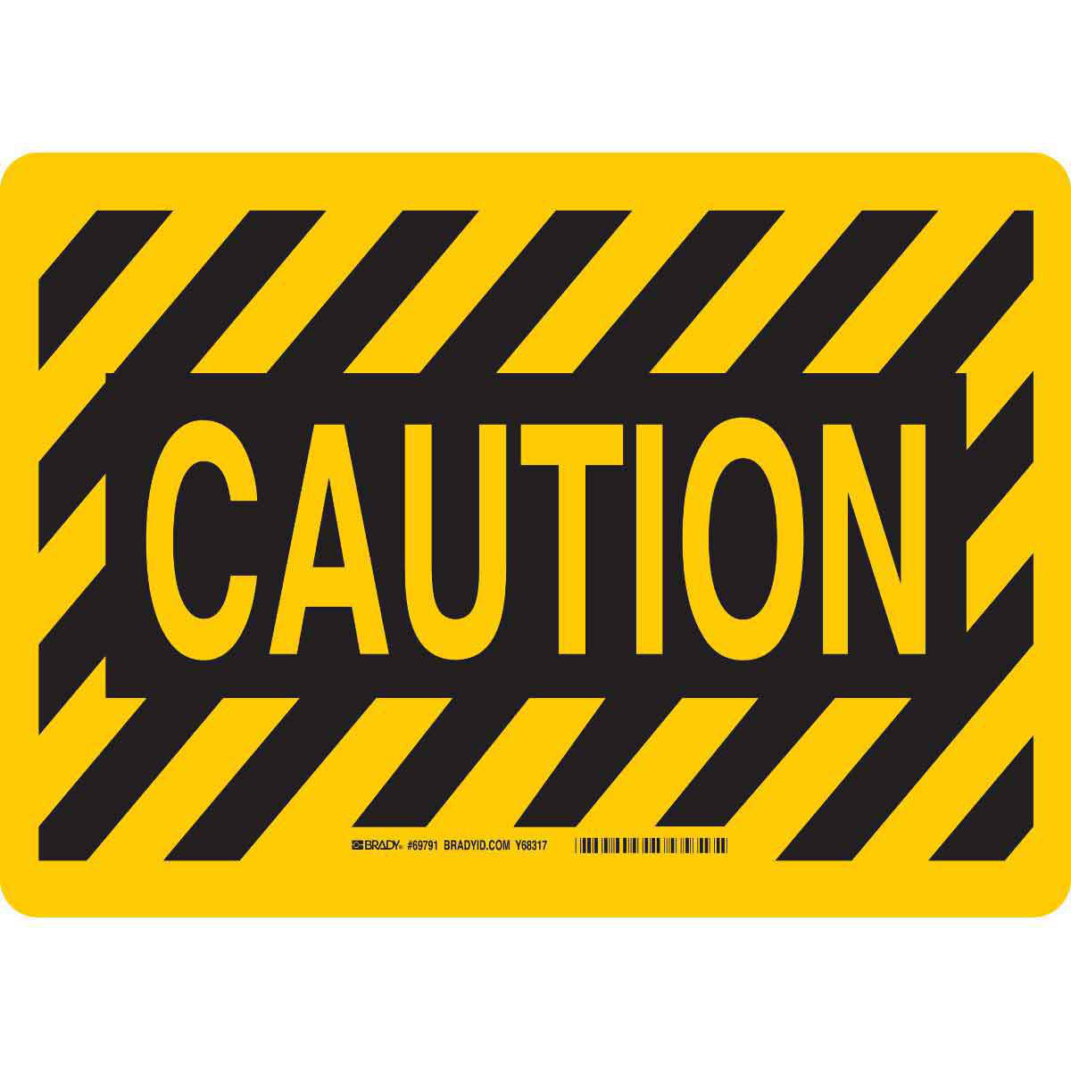 Product image for Caution Sign, 7" H x 10" W x 0.06" D, Polystyrene
