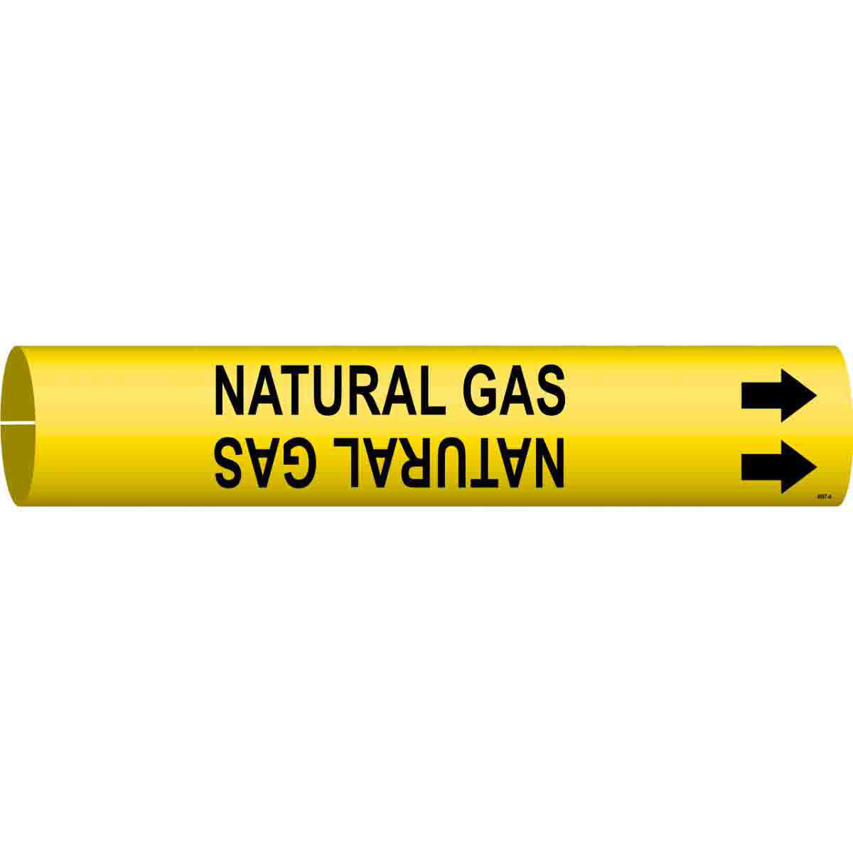Product image for NATURAL GAS Pipe Marker, 0.8125" H x 0.8125" W, Fits Pipes 0.75" Dia. Thru 1.375" Dia.
