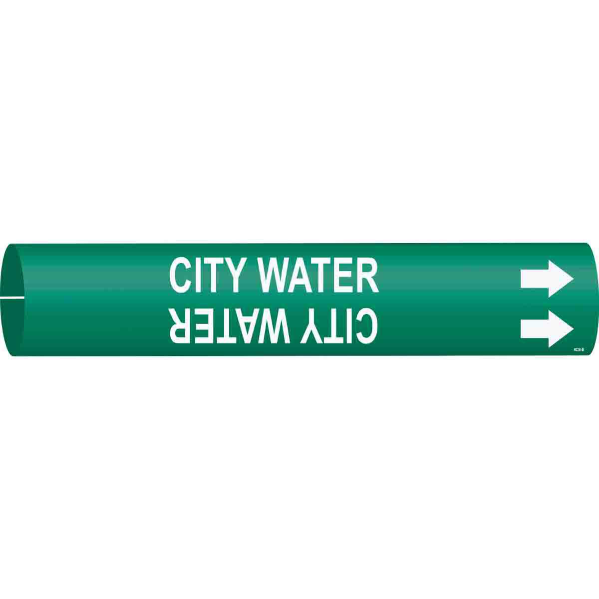Product image for City Water Pipe Marker, 0.875" H x 0.875" W, Fits Pipes 1.5" Dia. Thru 2.375" Dia.