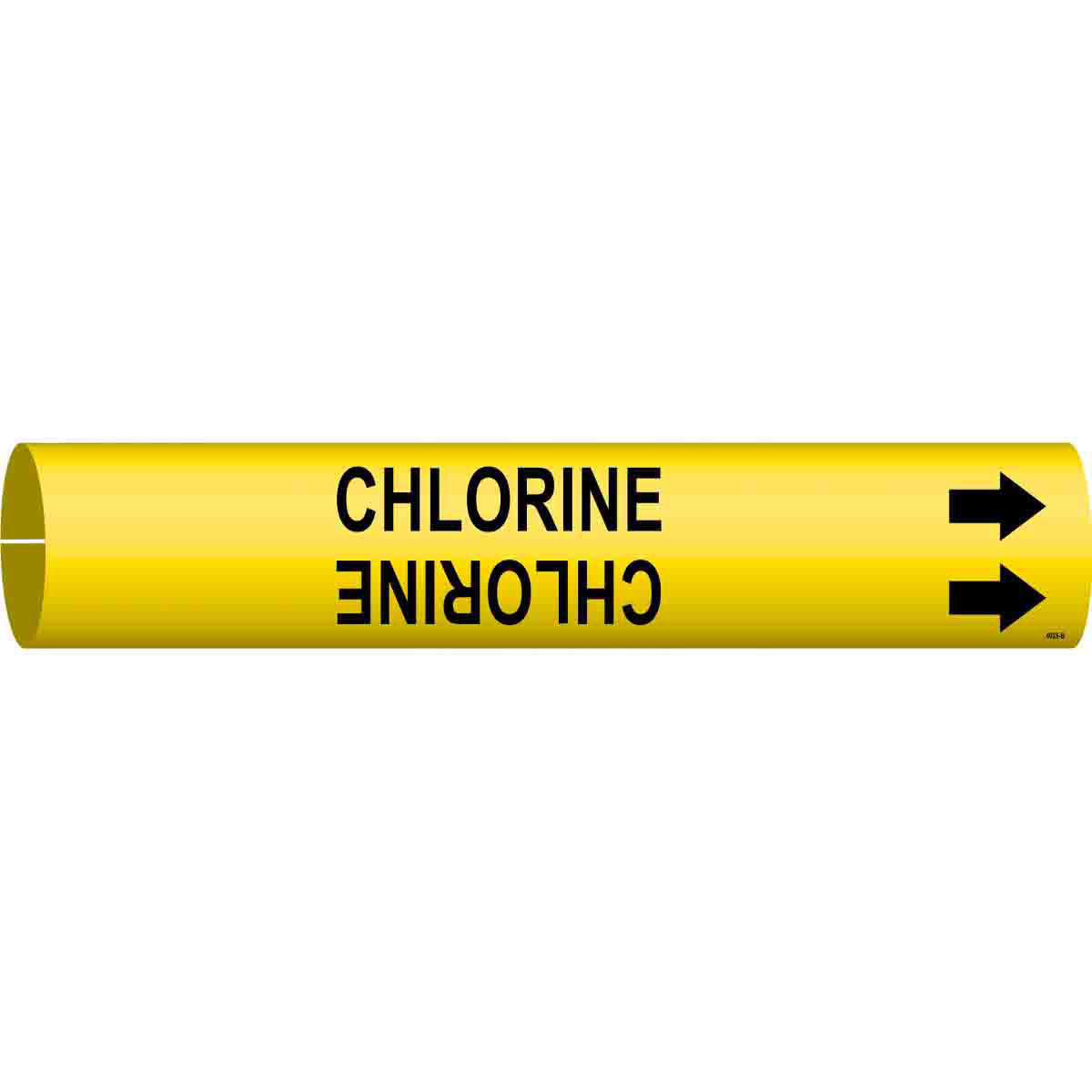 Product image for CHLORINE Pipe Marker, 0.875" H x 0.875" W, Fits Pipes 1.5" Dia. Thru 2.375" Dia.