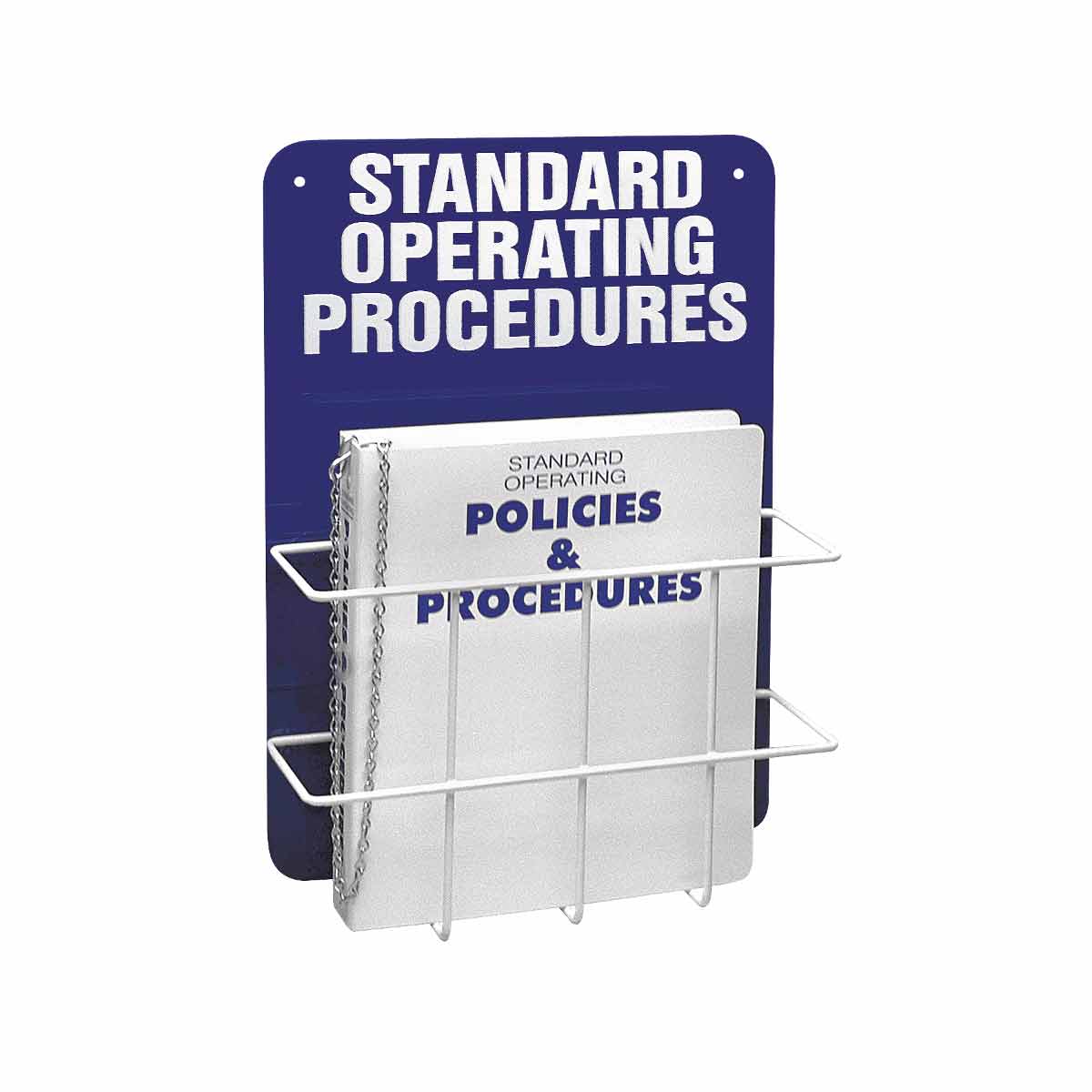 Product image for Standard Operation Procedures Center, Backboard Color: White on Blue